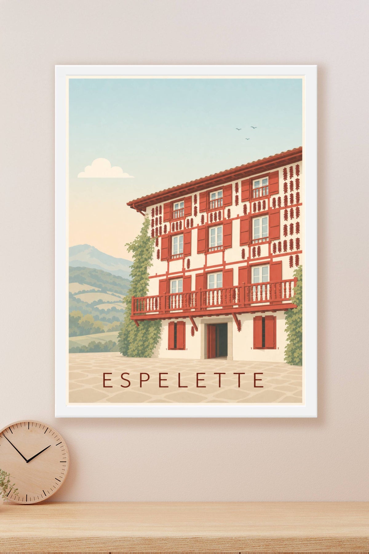 Affiche d'Espelette, piments rouges du Pays basque