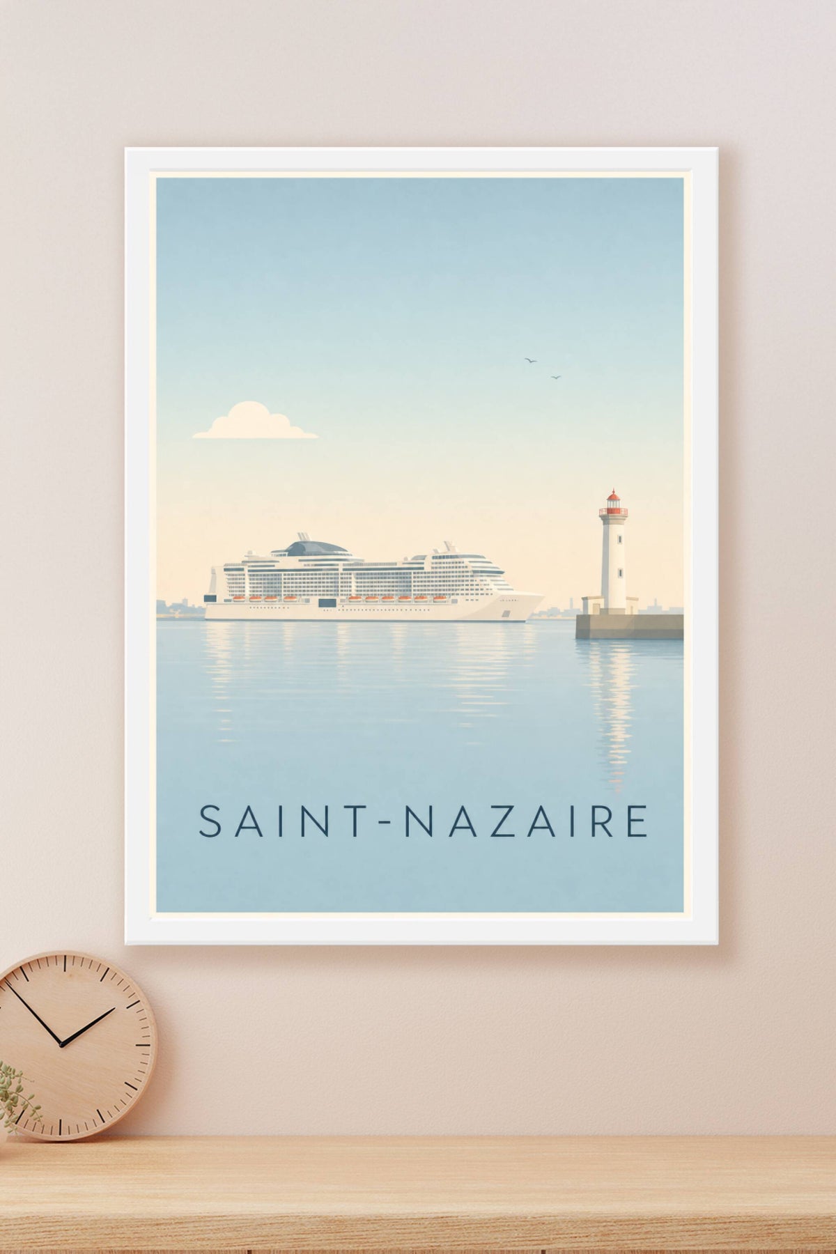 Affiche de Saint-Nazaire, paquebot vintage