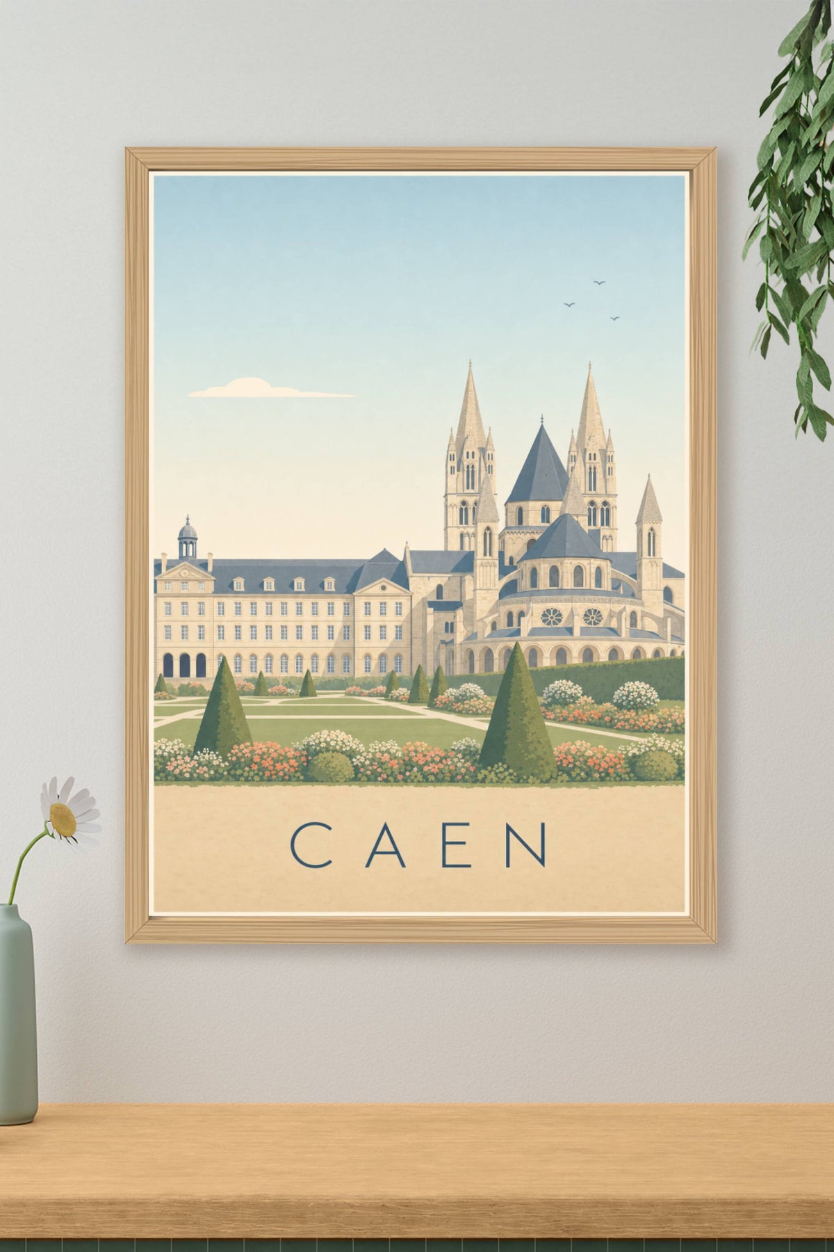 Affiche de Caen, poster Abbaye aux Hommes