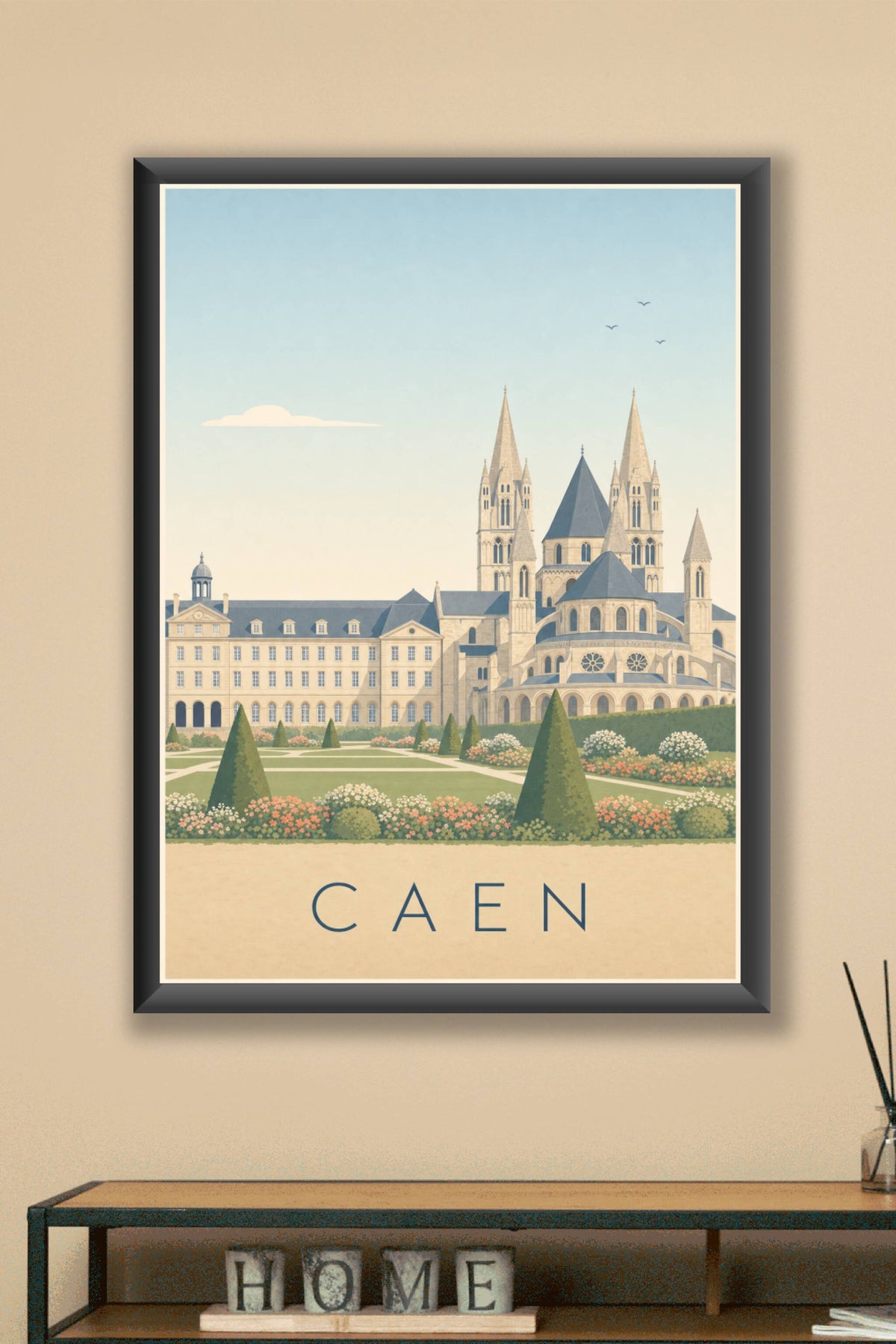 Affiche de Caen, poster Abbaye aux Hommes