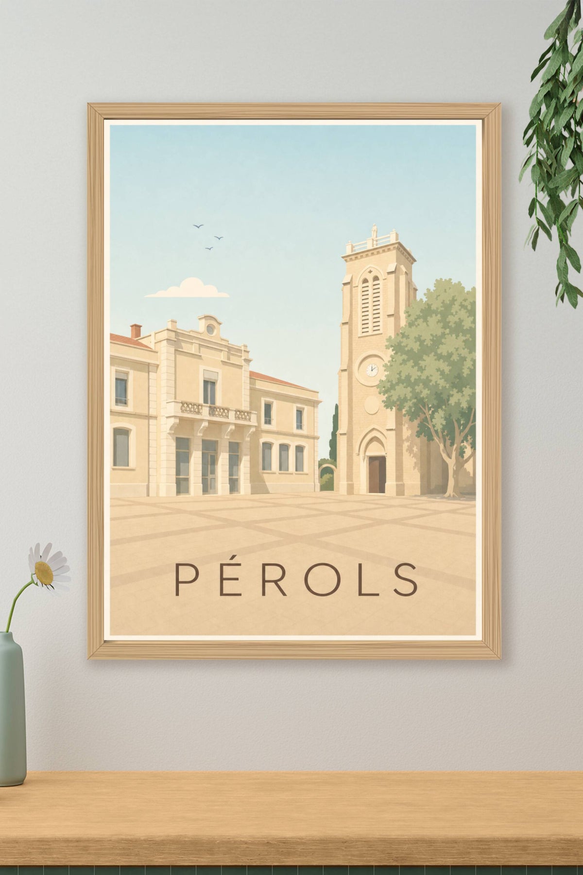Affiche de Pérols, poster place de la mairie