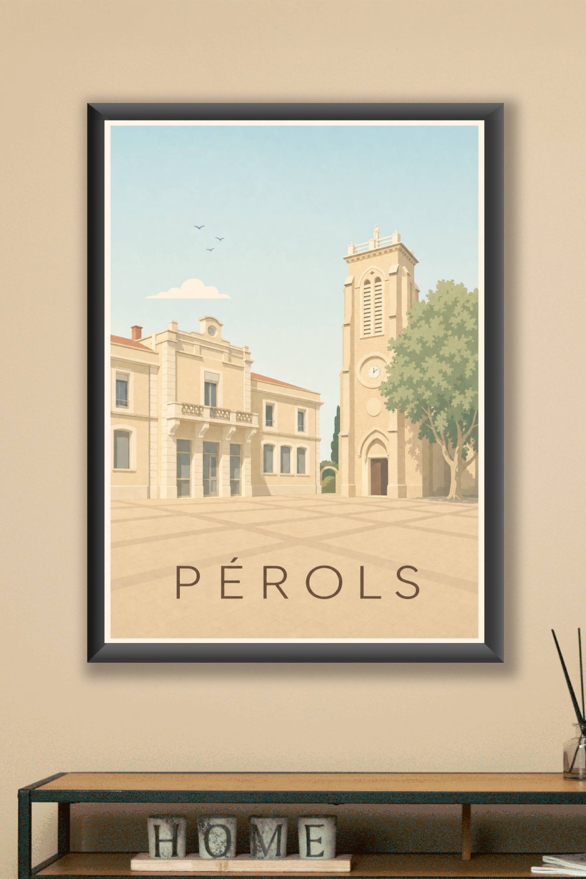 Affiche de Pérols, poster place de la mairie