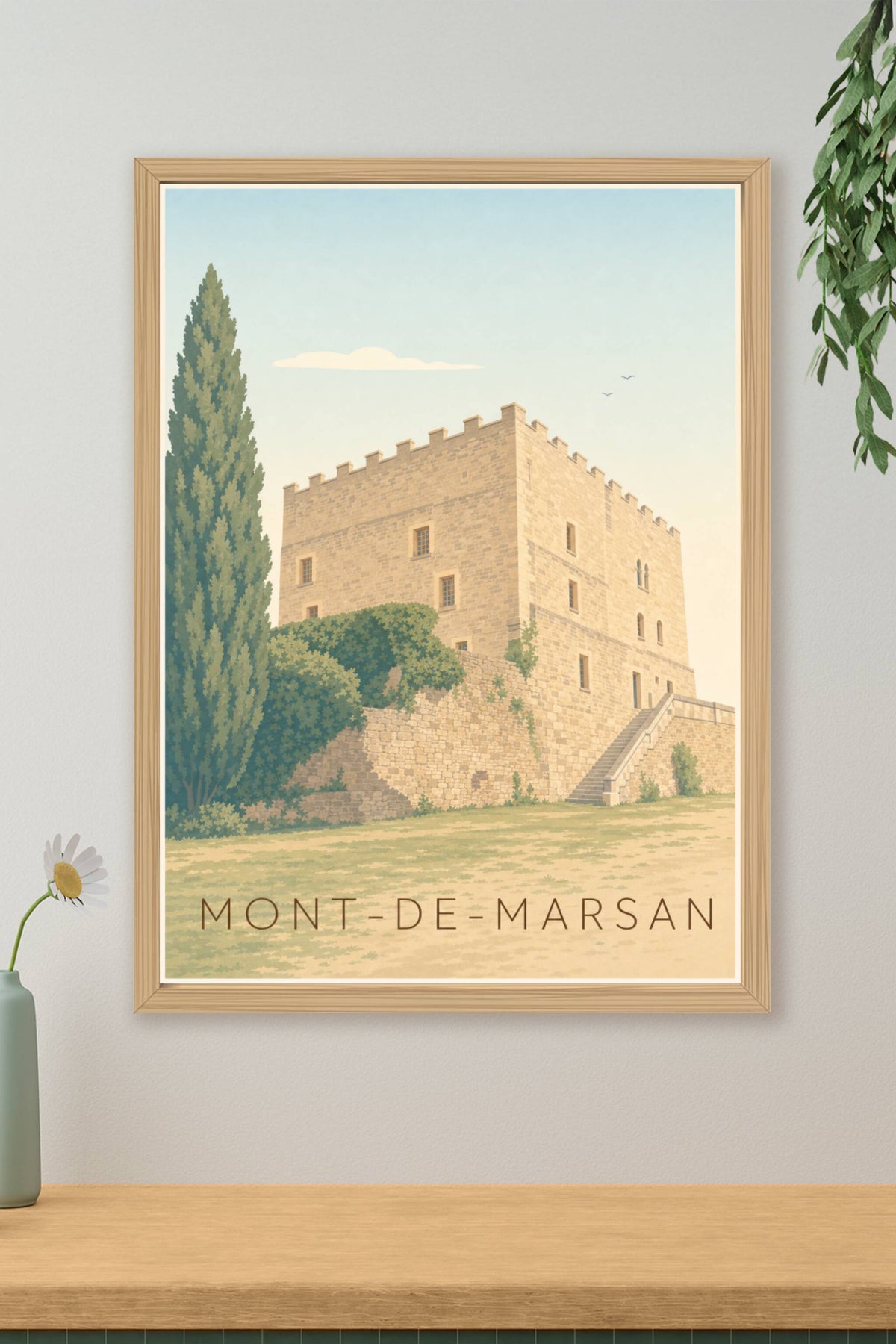Affiche de Mont-de-Marsan, poster du donjon Lacataye