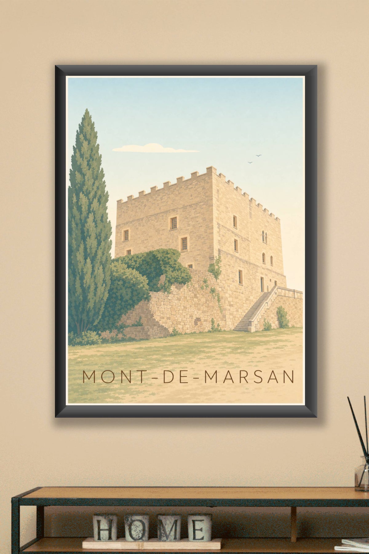 Affiche de Mont-de-Marsan, poster du donjon Lacataye