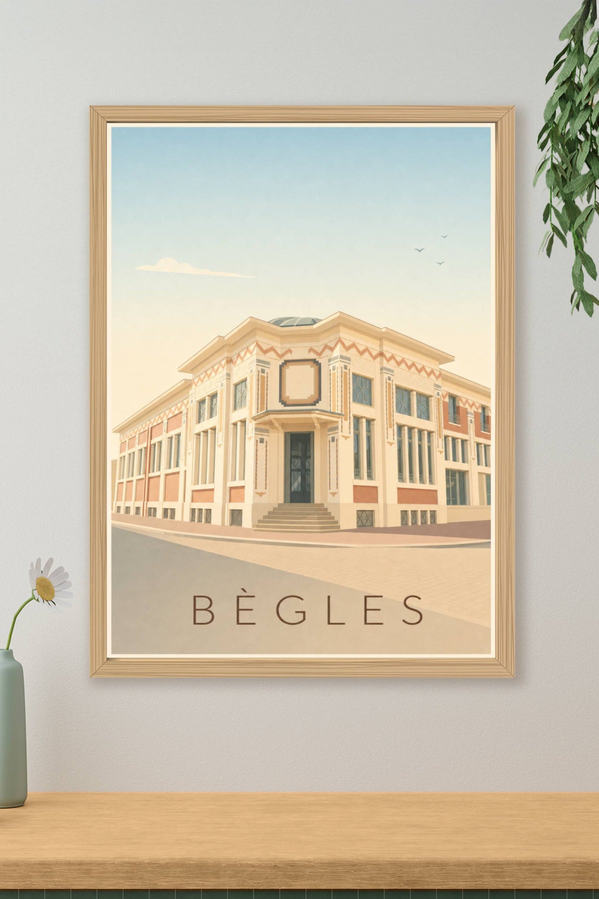 Affiche de Bègles, poster de la piscine Les Bains