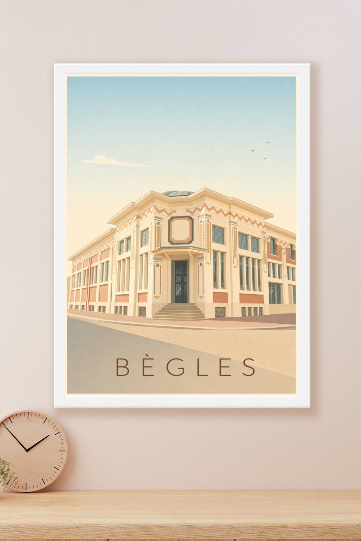 Affiche de Bègles, poster de la piscine Les Bains