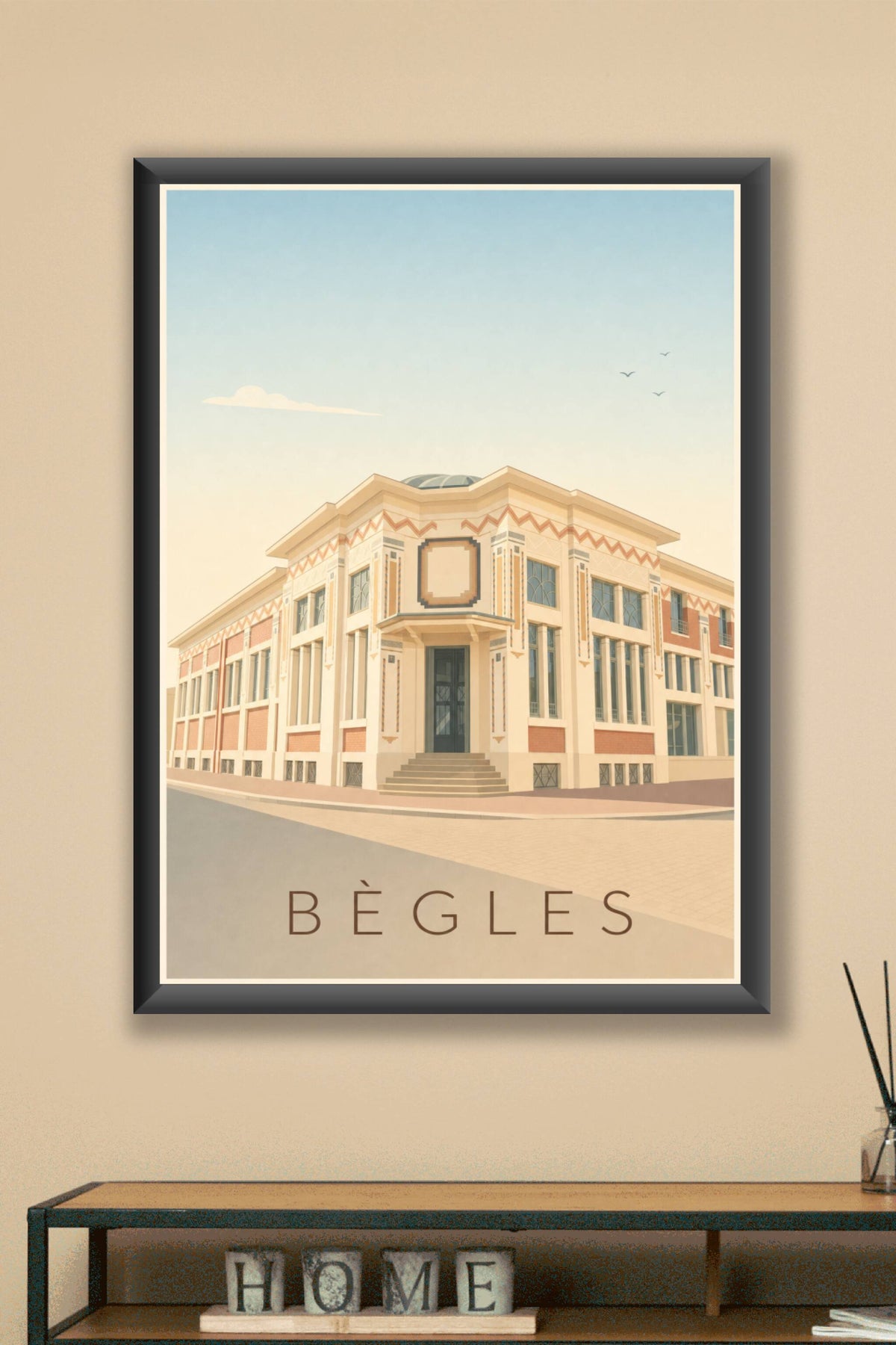 Affiche de Bègles, poster de la piscine Les Bains