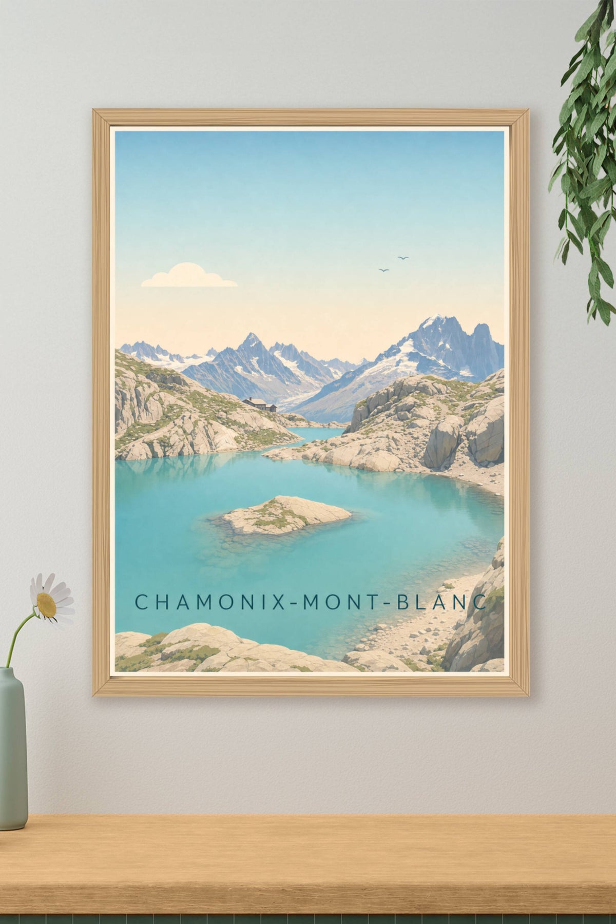 Affiche de Chamonix-Mont-Blanc, poster du lac Blanc