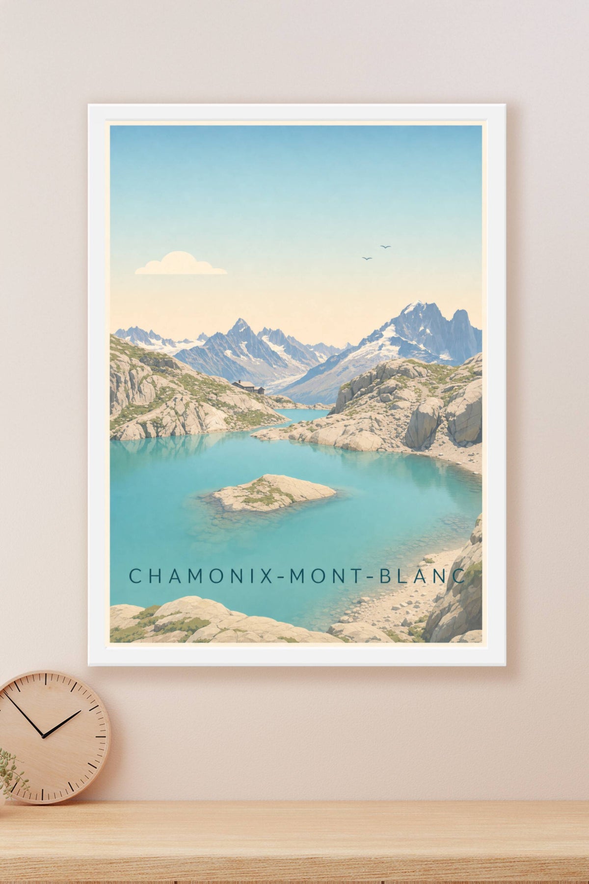 Affiche de Chamonix-Mont-Blanc, poster du lac Blanc