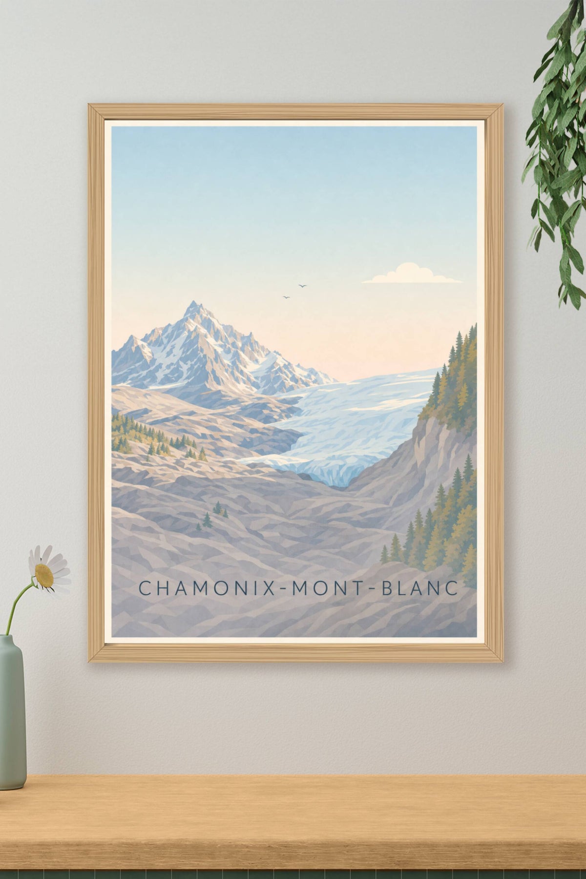 Affiche de Chamonix-Mont-Blanc, poster du glacier des Bossons