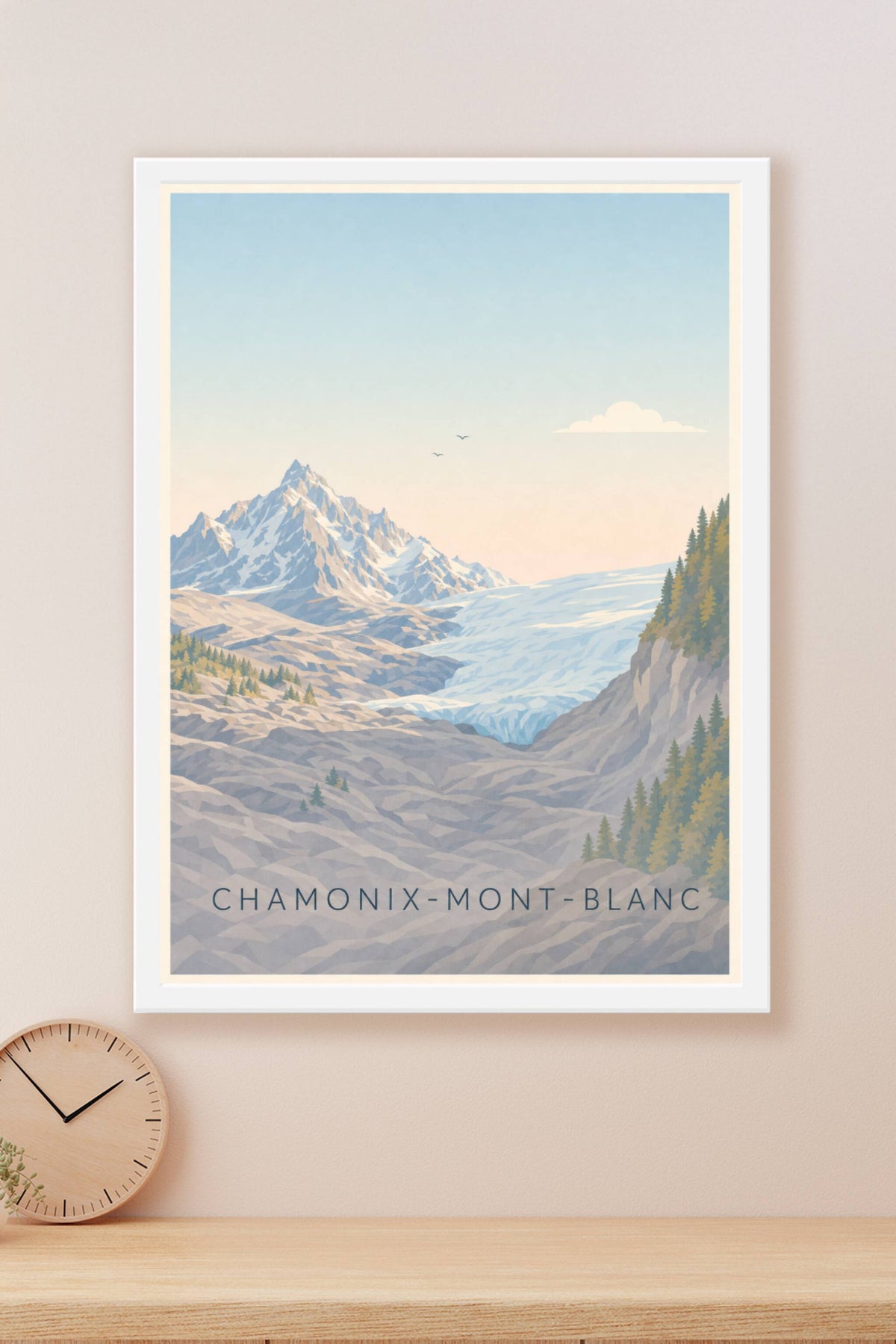 Affiche de Chamonix-Mont-Blanc, poster du glacier des Bossons