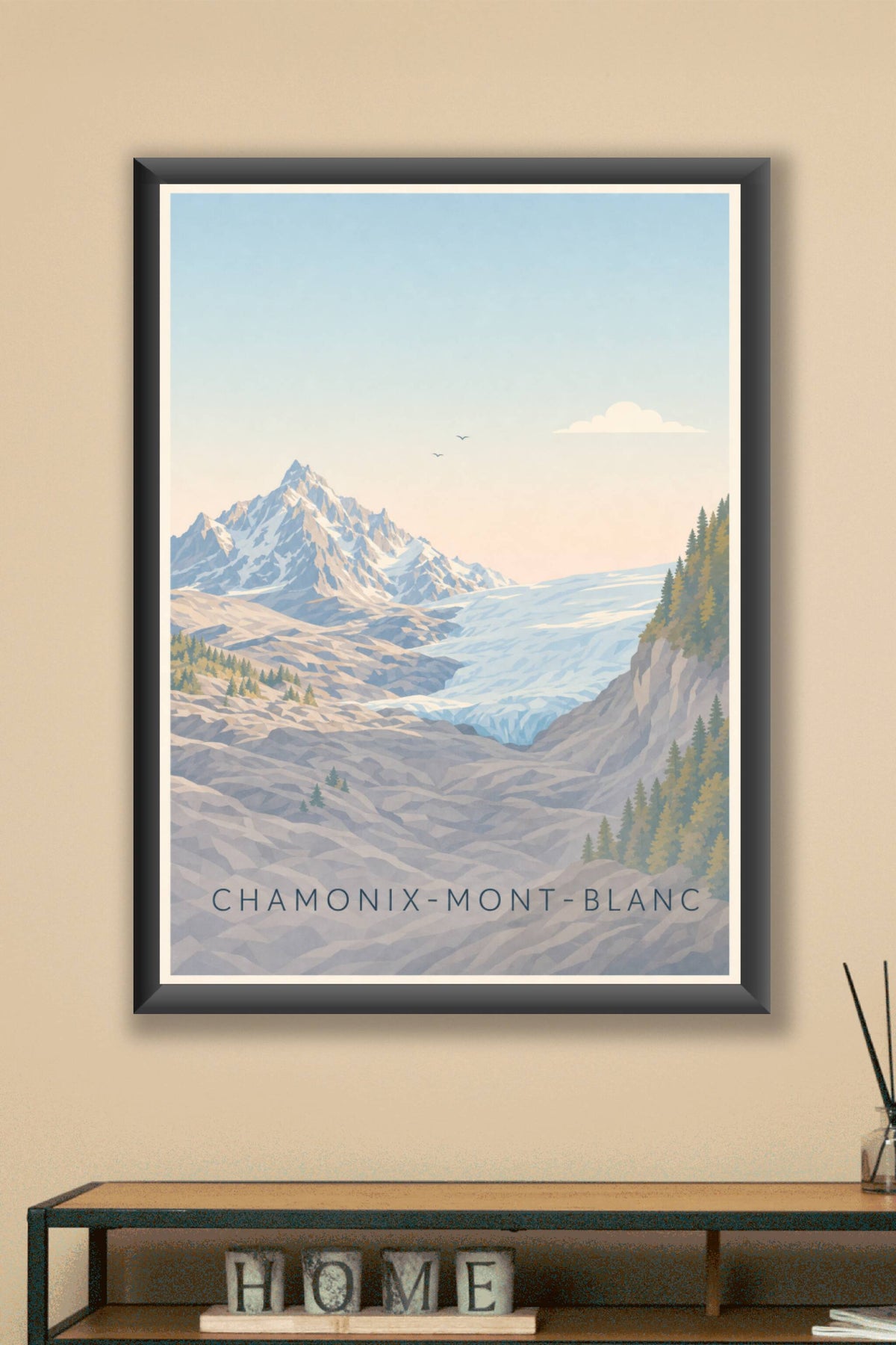 Affiche de Chamonix-Mont-Blanc, poster du glacier des Bossons