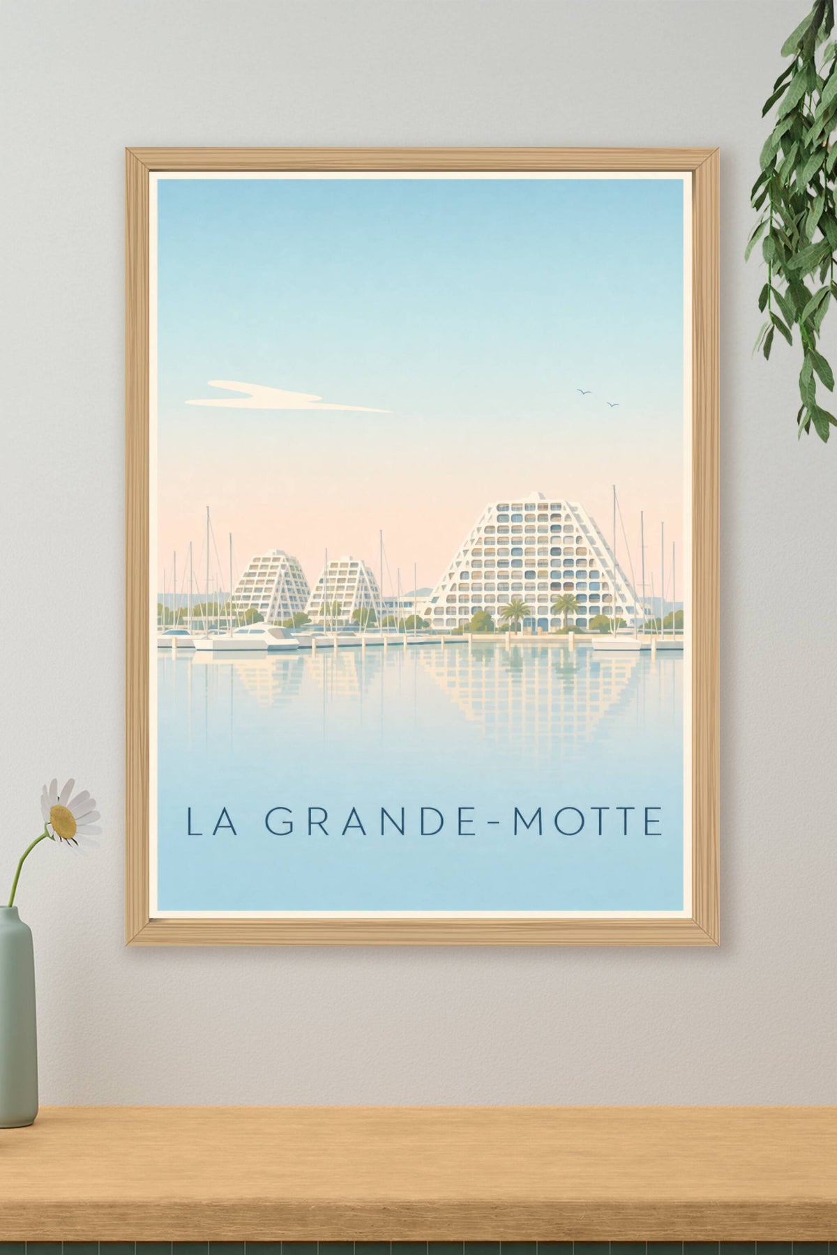 Affiche de La Grande-Motte, poster de la plage de La Grande-Motte