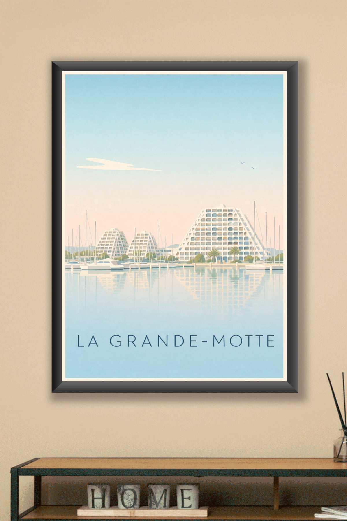 Affiche de La Grande-Motte, poster de la plage de La Grande-Motte