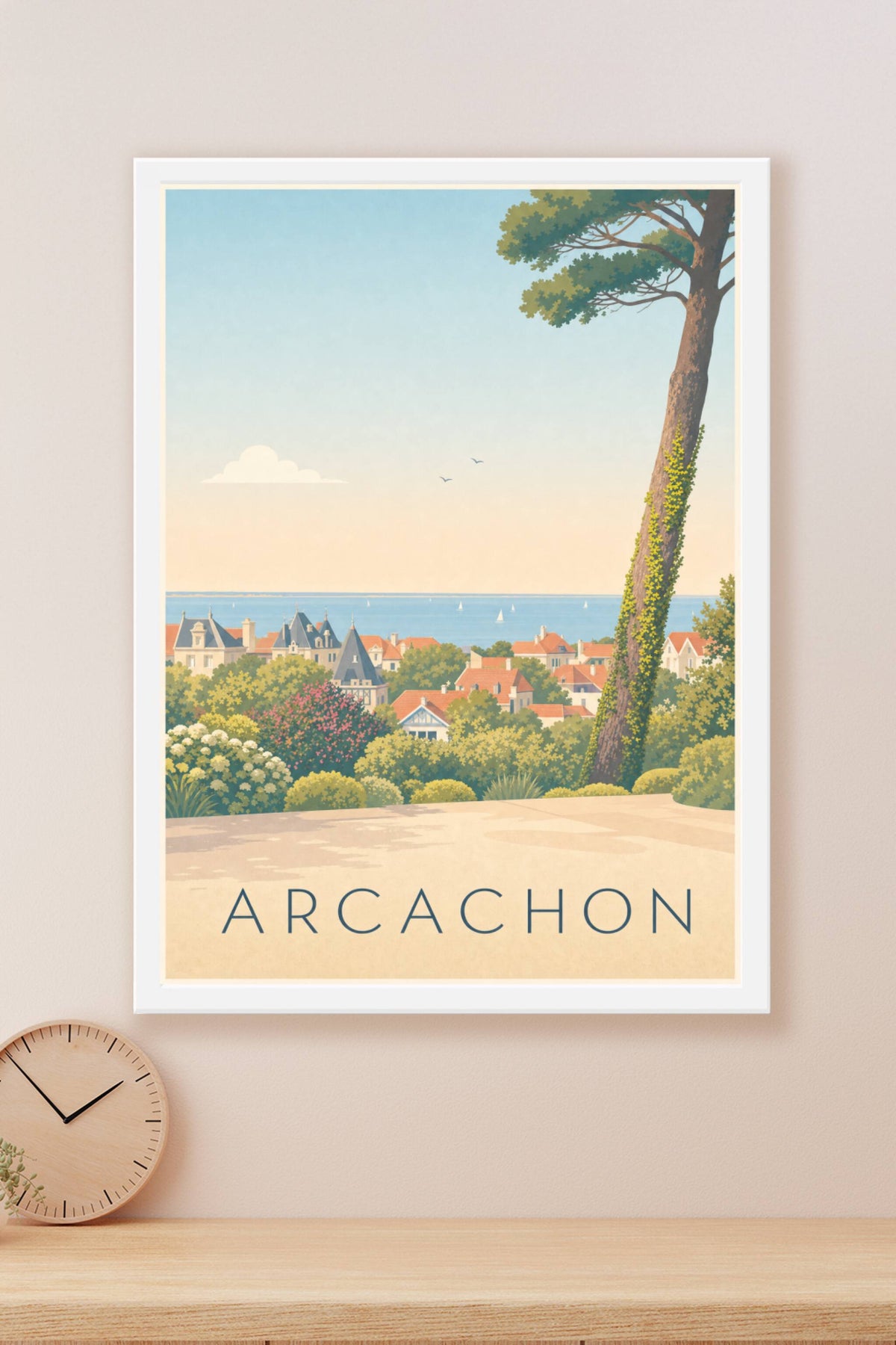 Affiche d'Arcachon, poster des villas de la Ville d'Hiver