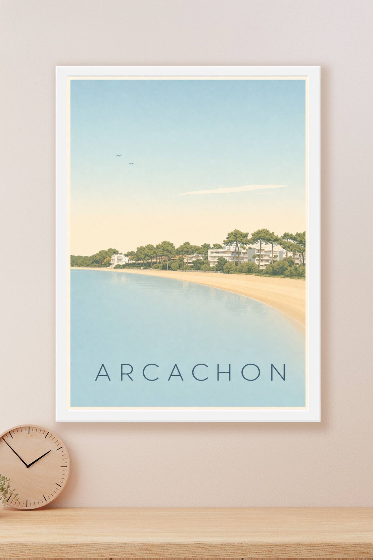 Affiche d'Arcachon, poster de la plage du Moulleau