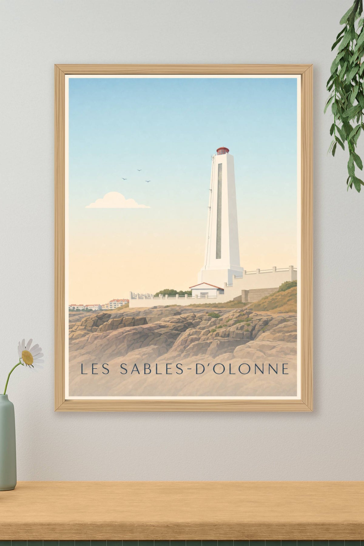 Affiche des Sables-d'Olonne, poster du phare de l'Armandèche