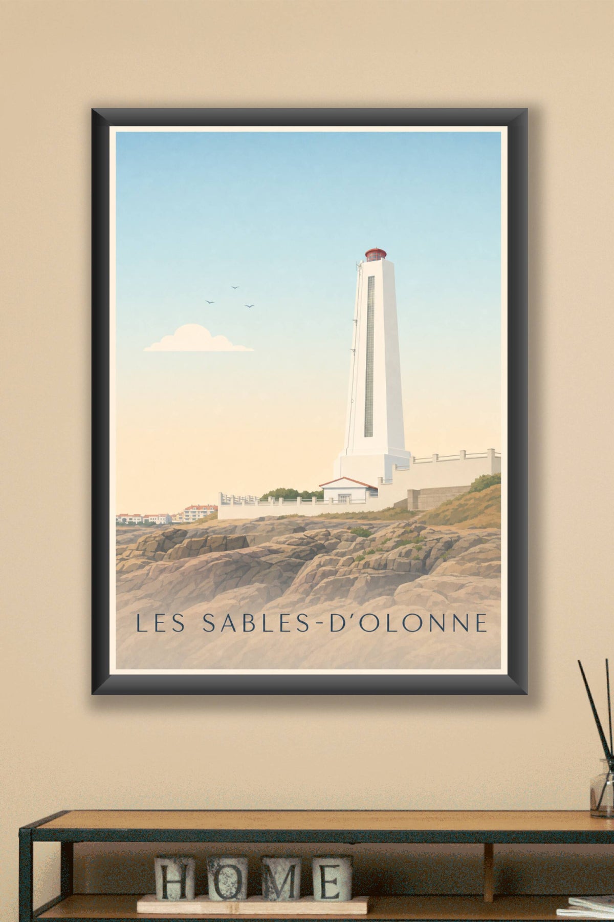 Affiche des Sables-d'Olonne, poster du phare de l'Armandèche