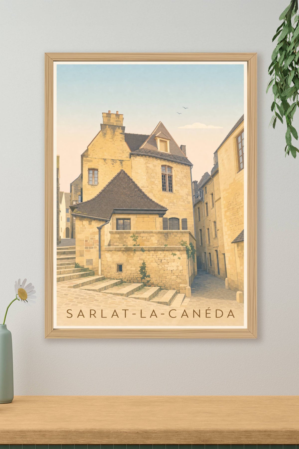 Affiche de Sarlat-la-Canéda, poster de la cité médiévale de Sarlat
