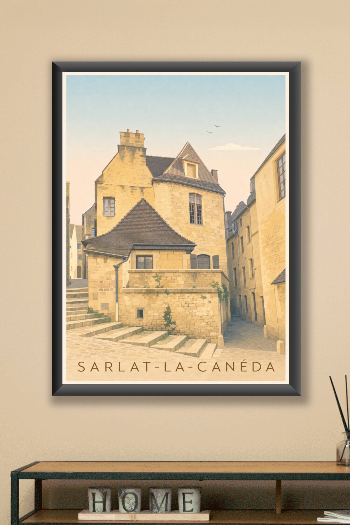 Affiche de Sarlat-la-Canéda, poster de la cité médiévale de Sarlat