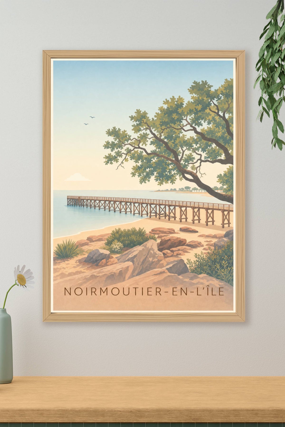 Affiche de Noirmoutier-en-l'Île, poster de la plage des Dames
