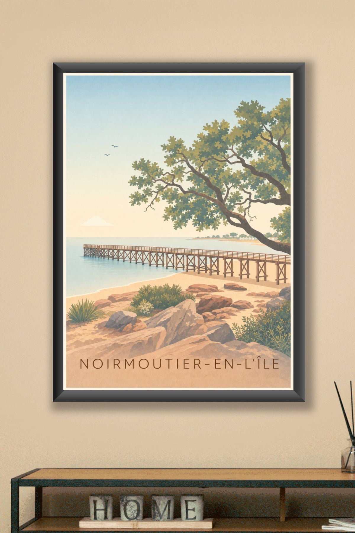 Affiche de Noirmoutier-en-l'Île, poster de la plage des Dames