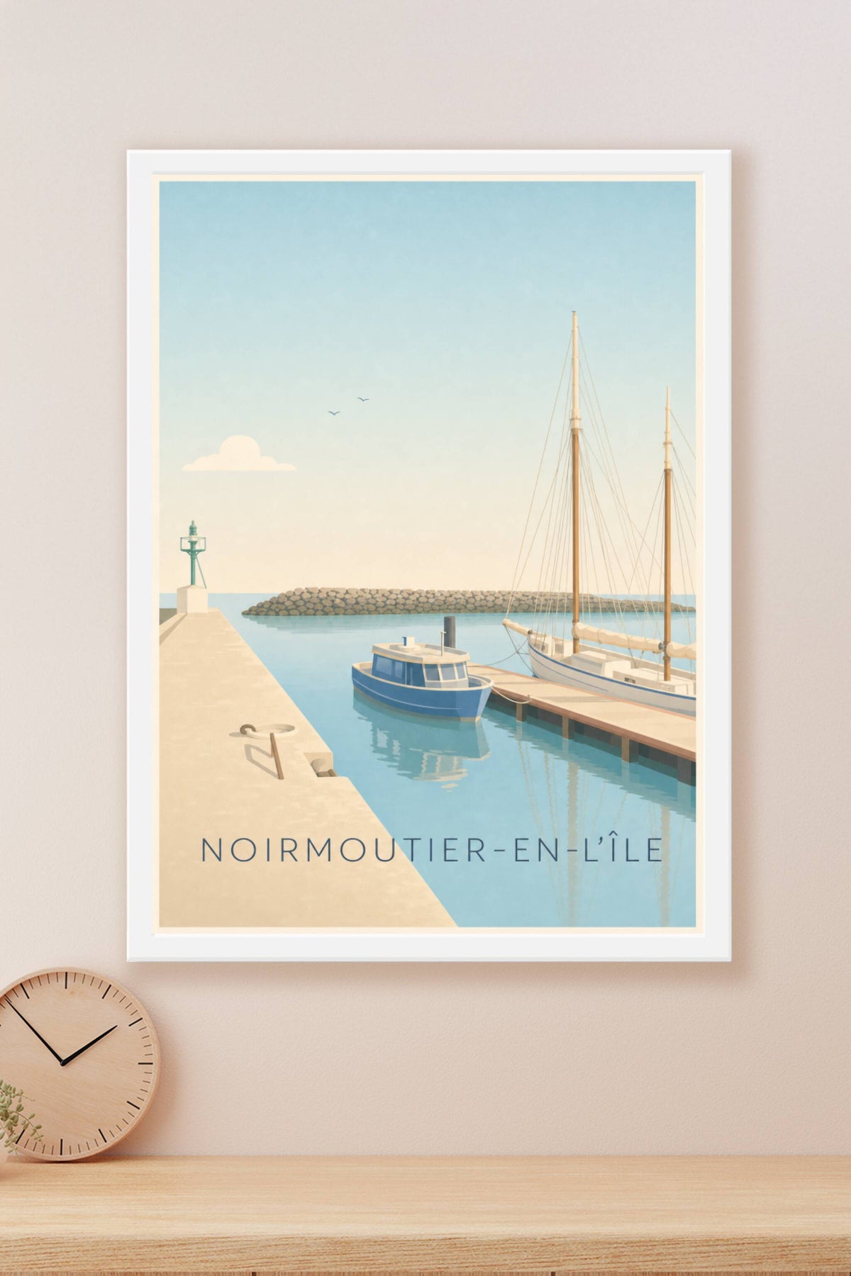 Affiche de Noirmoutier-en-l'Île, poster du port de l'Herbaudière