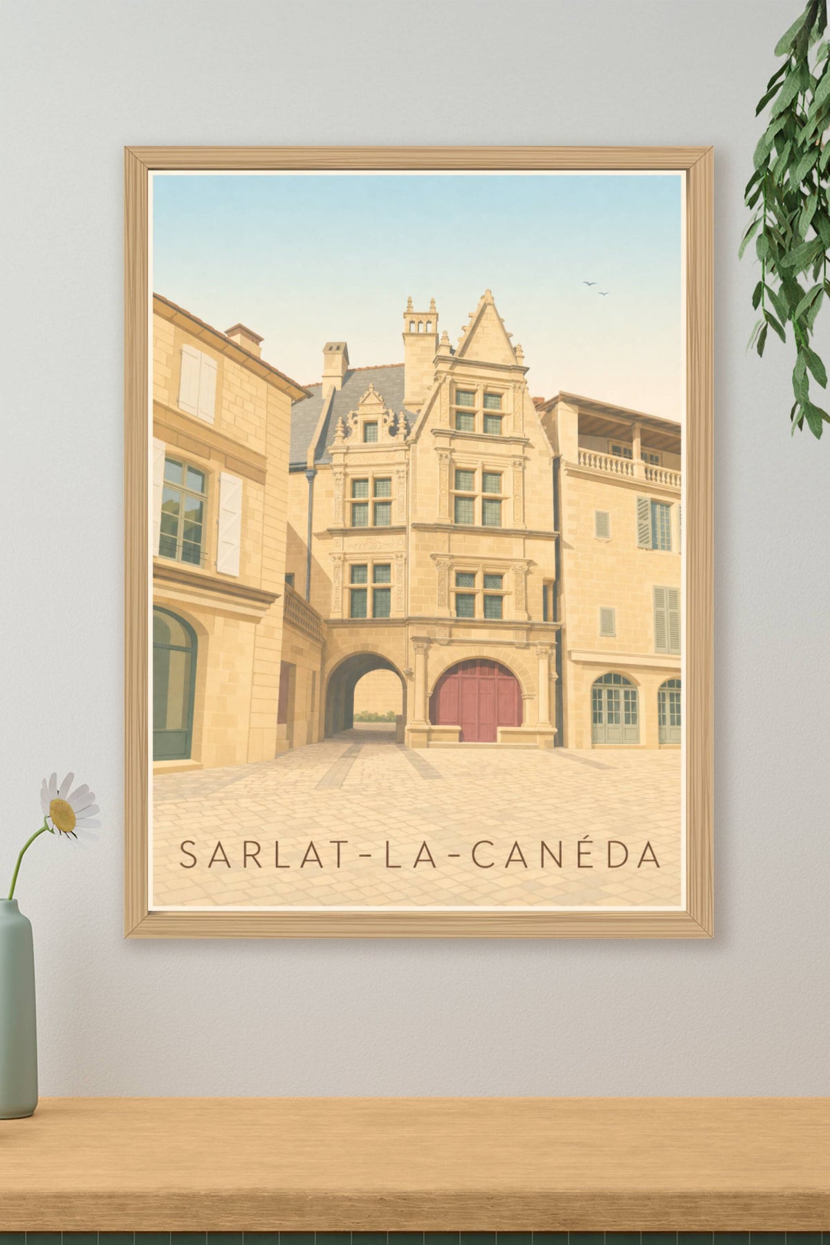 Affiche Sarlat-la-Canéda, architecture Renaissance