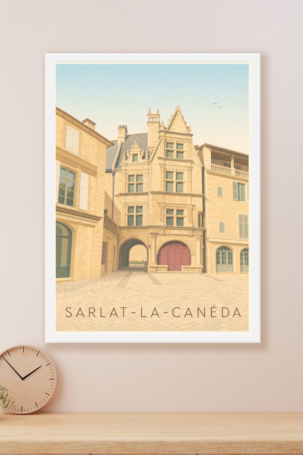 Affiche Sarlat-la-Canéda, architecture Renaissance