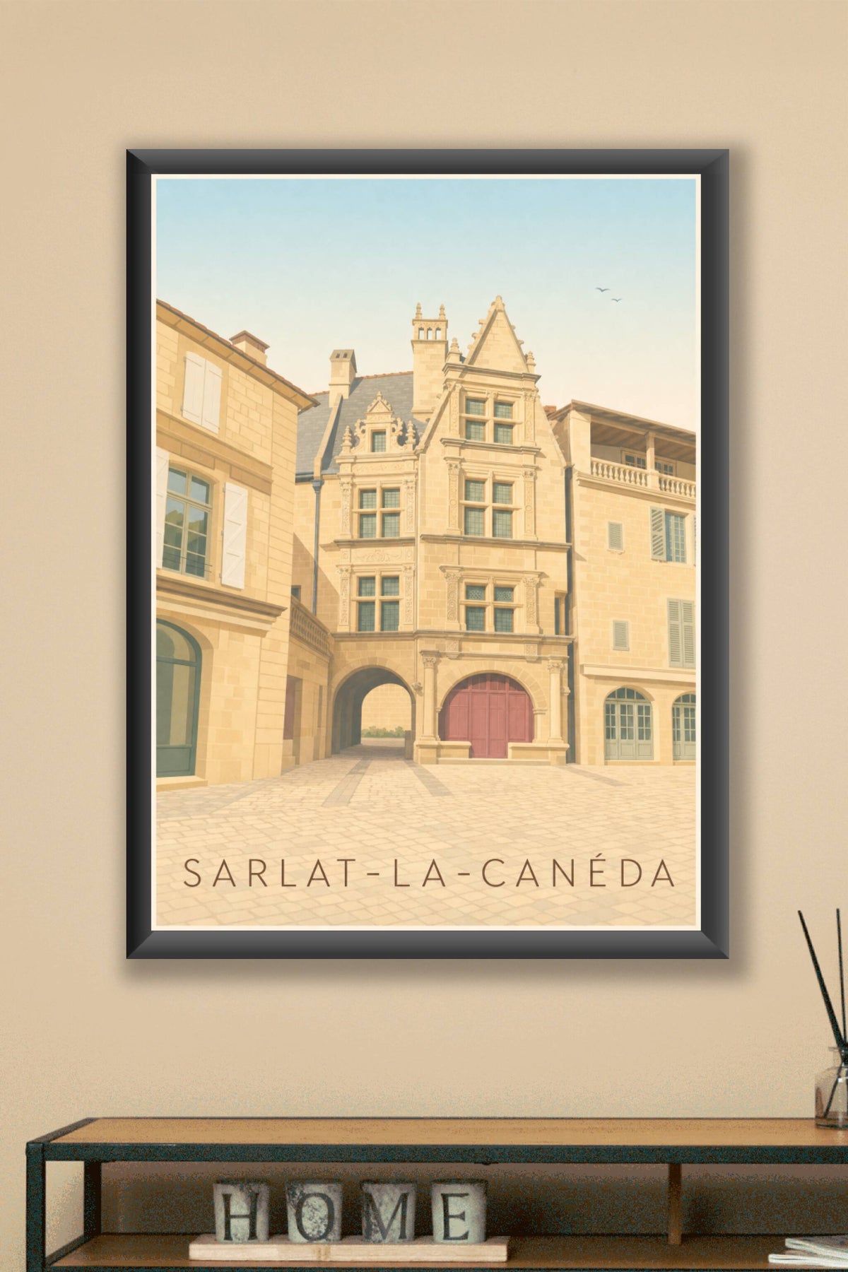 Affiche Sarlat-la-Canéda, architecture Renaissance