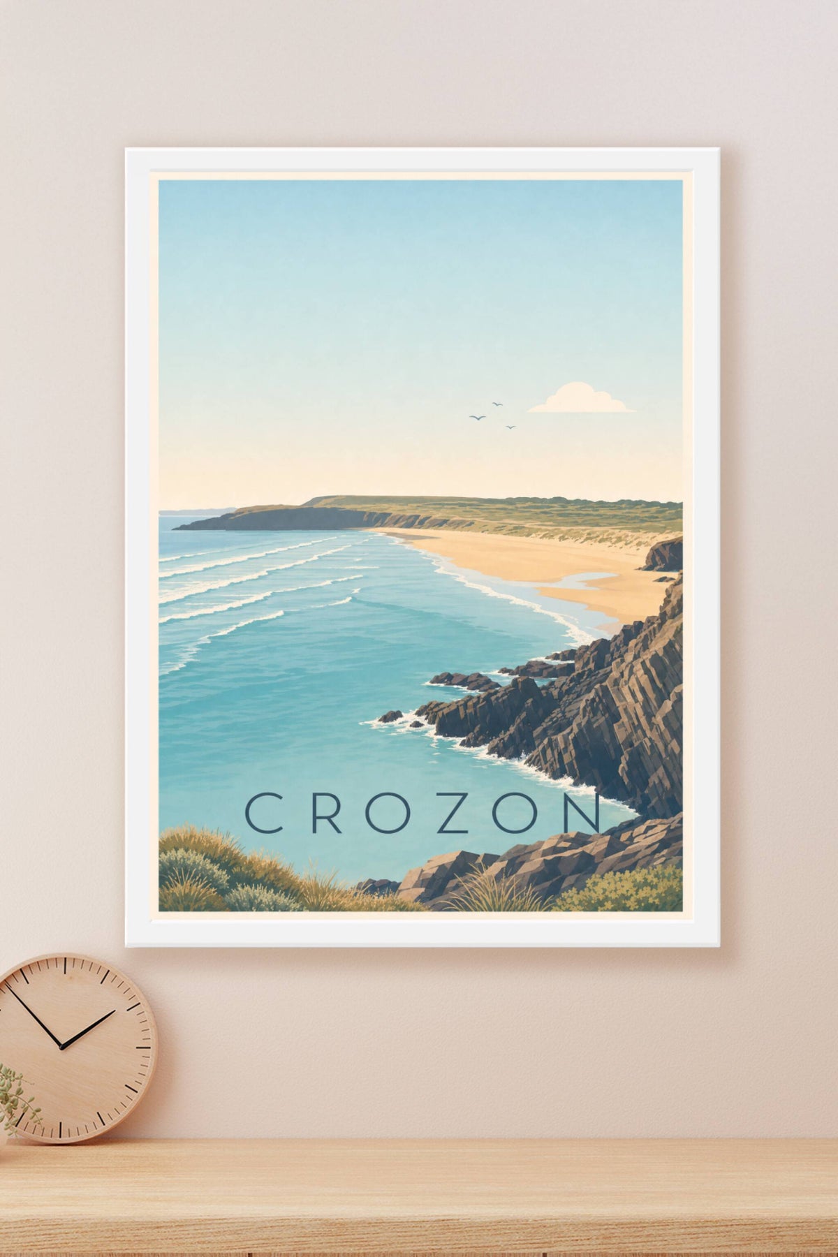 Affiche de Crozon, poster de la plage de la Palue