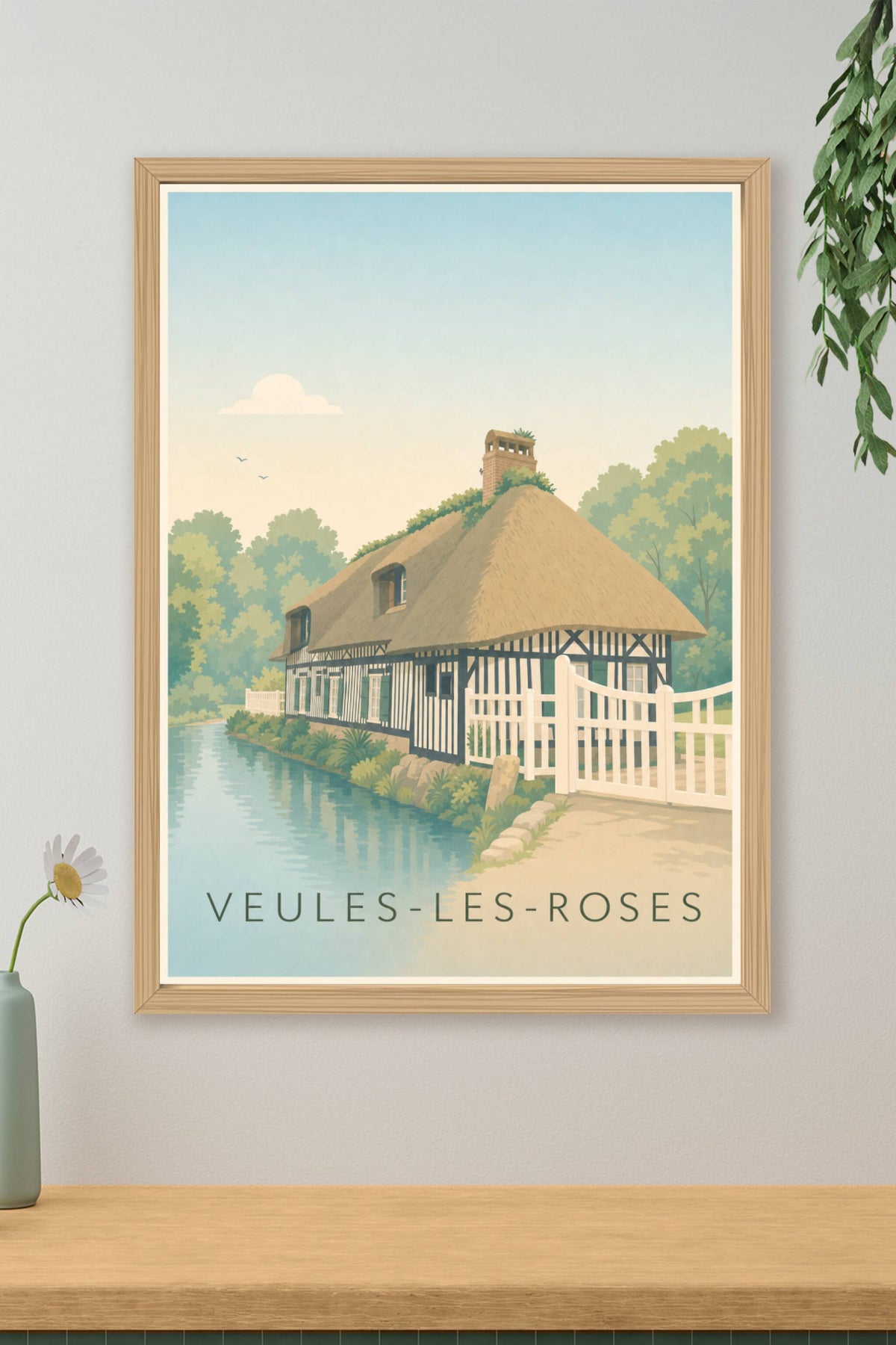 Affiche de Veules-les-Roses, poster du village de Veules-les-Roses