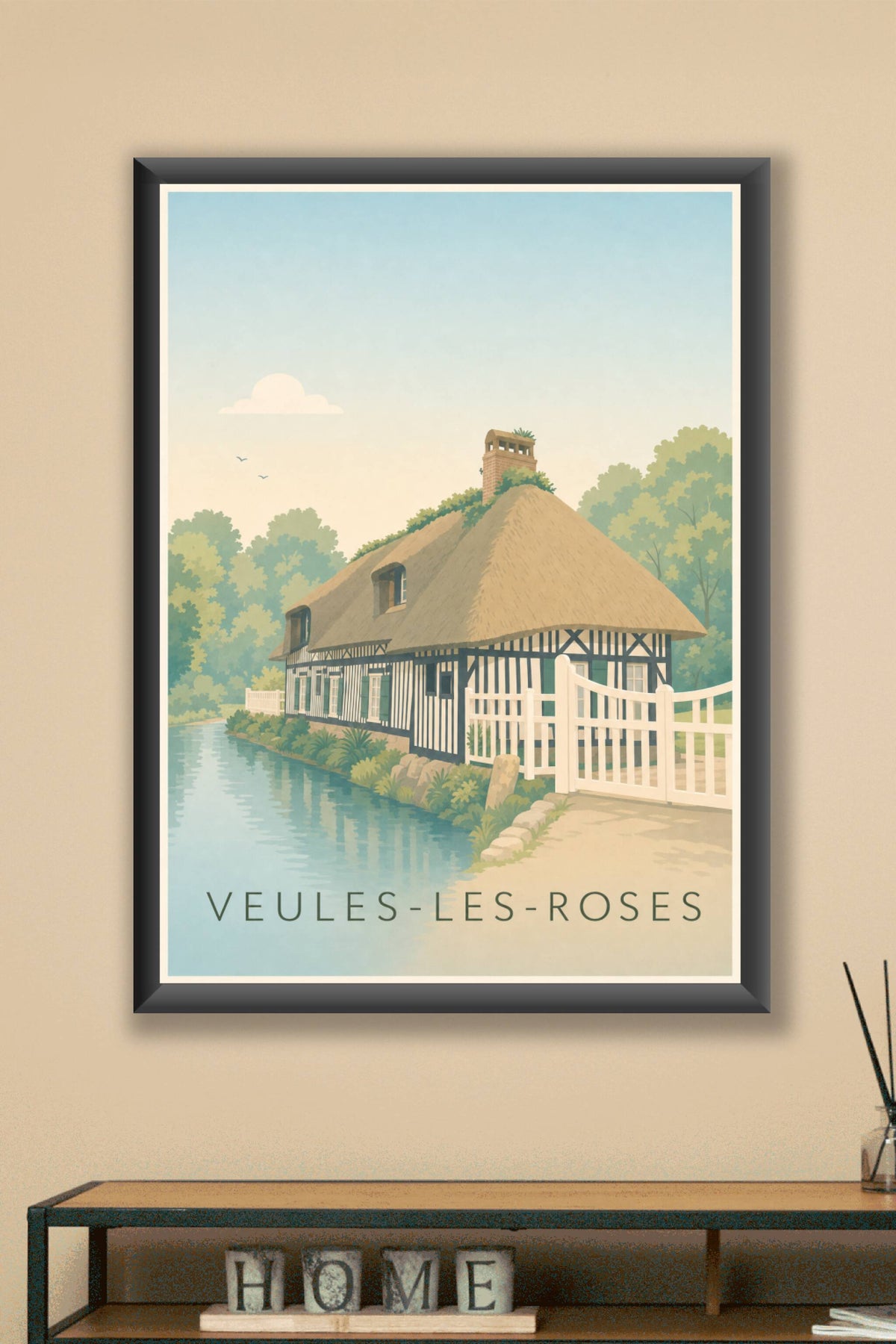 Affiche de Veules-les-Roses, poster du village de Veules-les-Roses