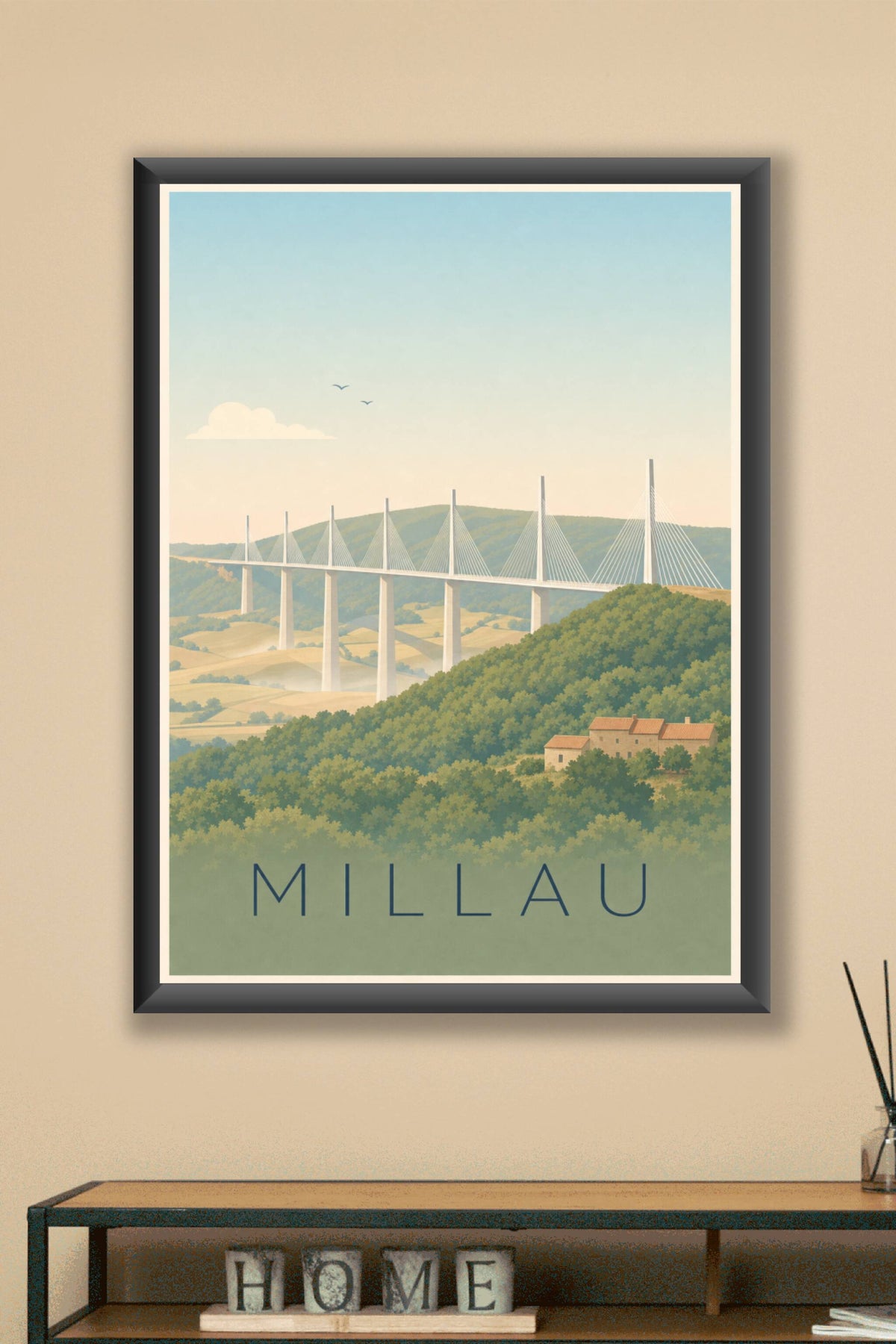 Affiche de Millau, poster du viaduc de Millau