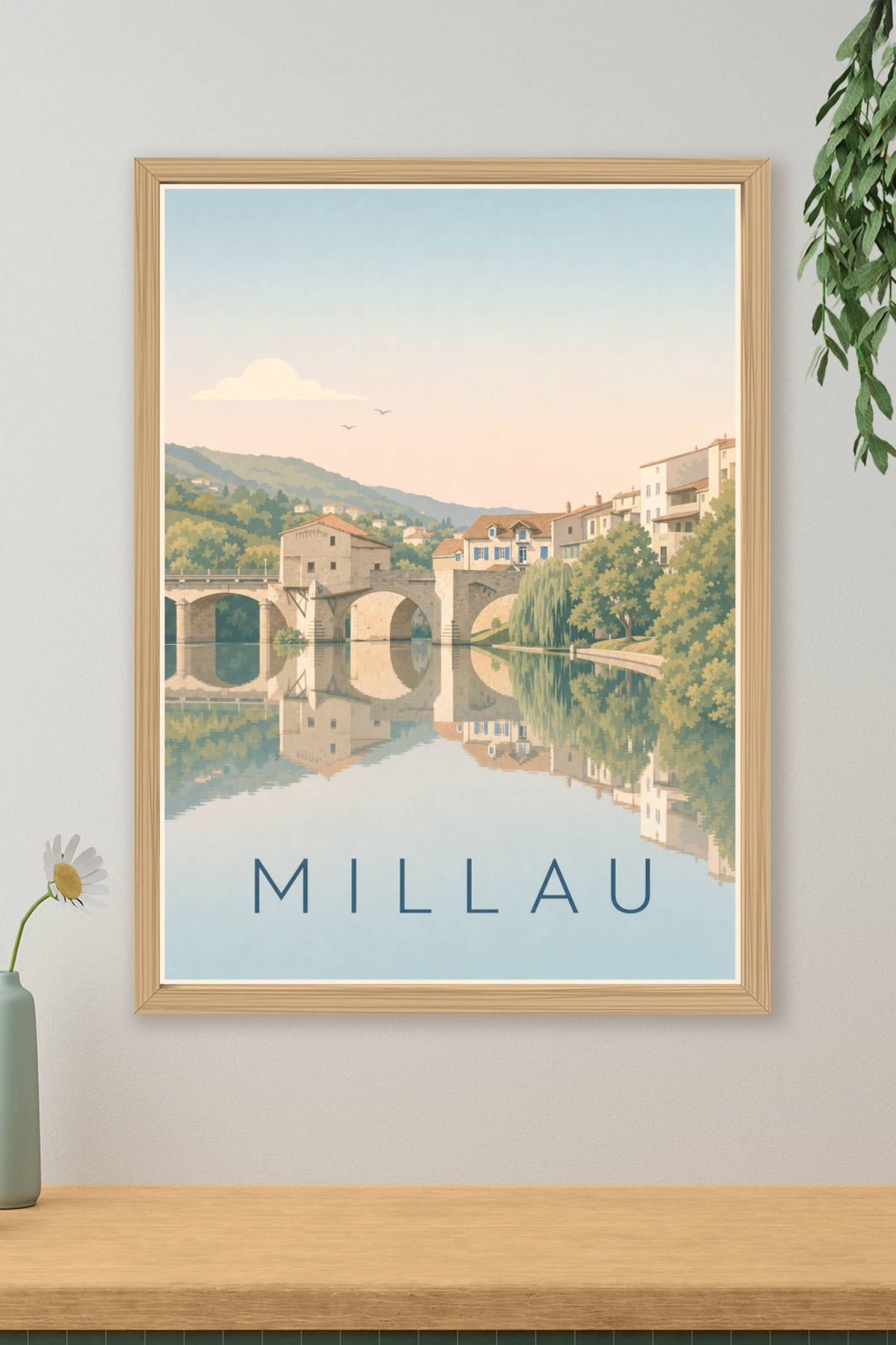 Affiche de Millau, poster du Vieux Moulin