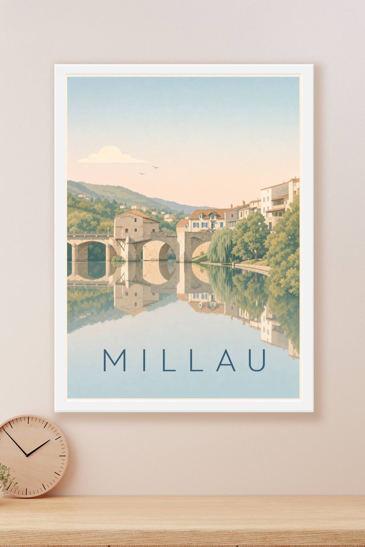 Affiche de Millau, poster du Vieux Moulin