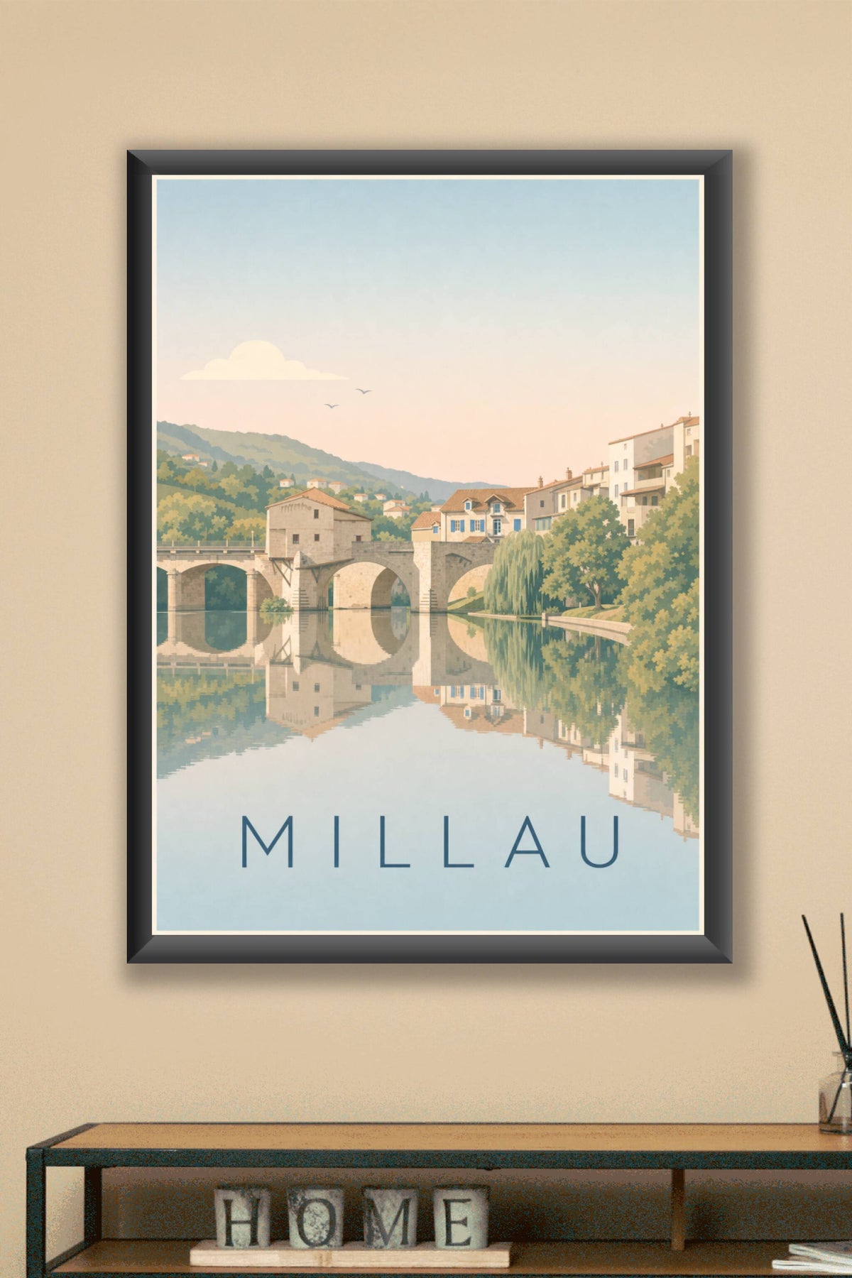Affiche de Millau, poster du Vieux Moulin