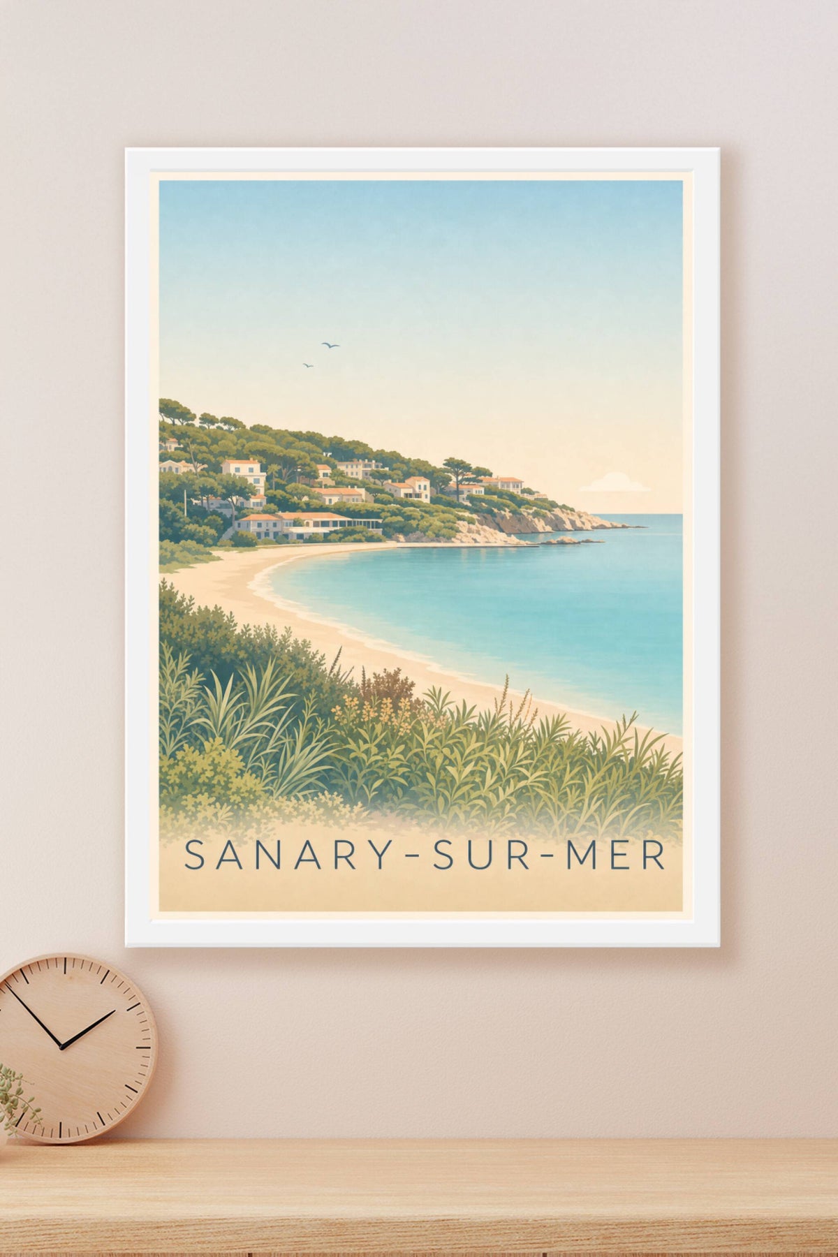 Affiche de Sanary-sur-Mer, poster de la plage de Portissol