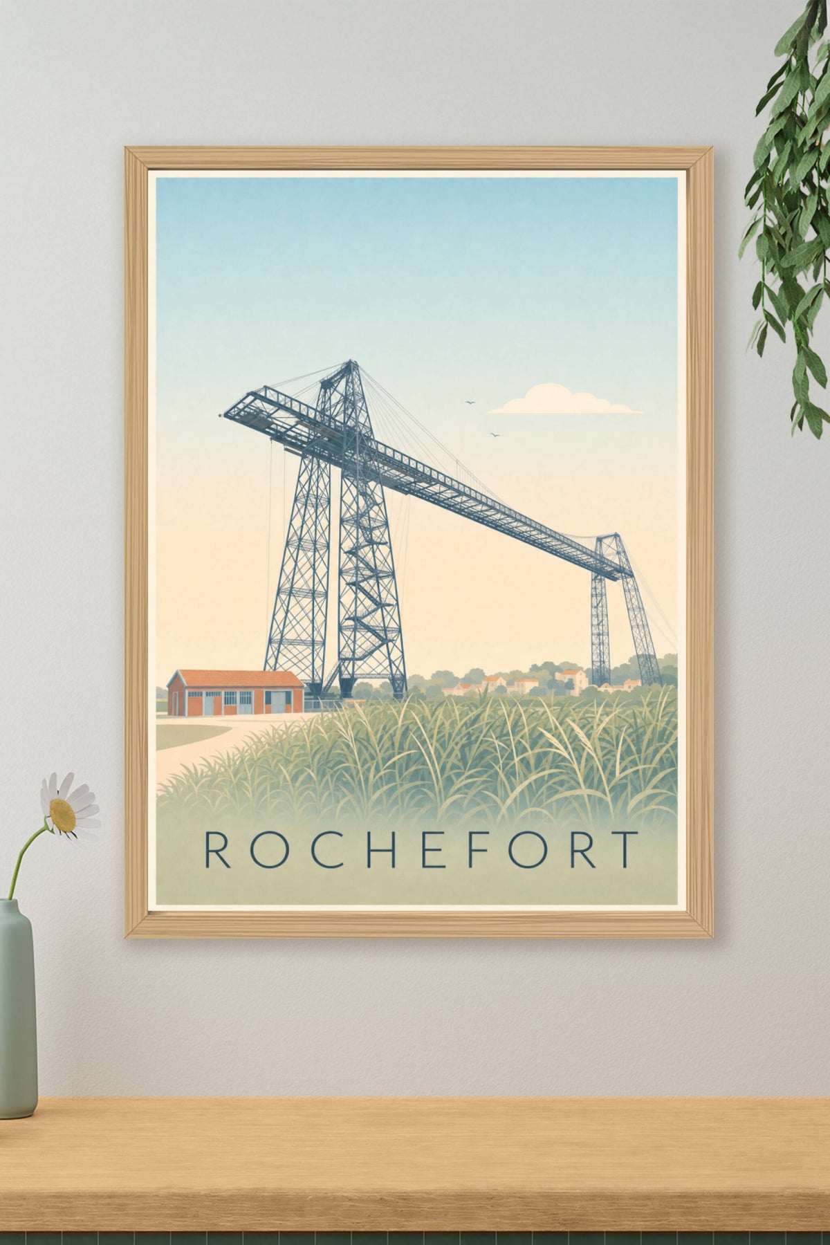 Affiche de Rochefort, poster du pont transbordeur du Martrou