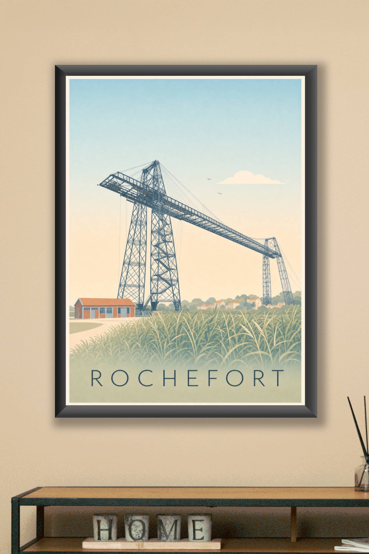 Affiche de Rochefort, poster du pont transbordeur du Martrou