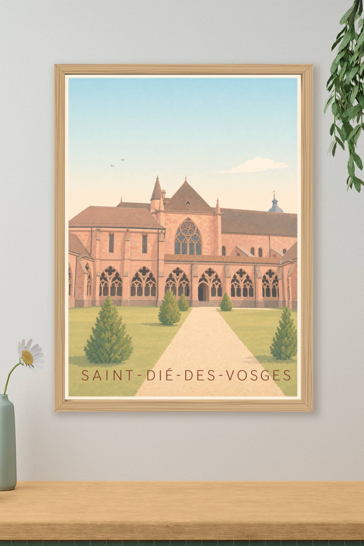 Affiche de Saint-Dié-des-Vosges, poster de la cathédrale de Saint-Dié