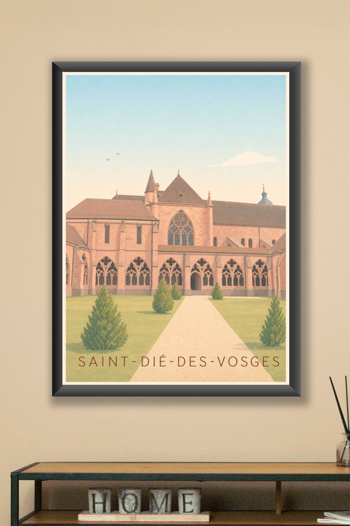 Affiche de Saint-Dié-des-Vosges, poster de la cathédrale de Saint-Dié