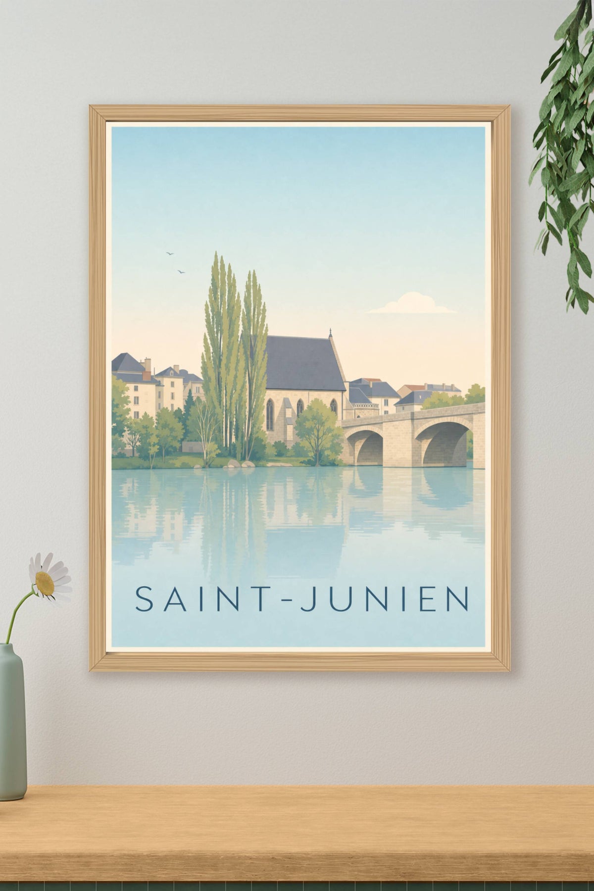 Affiche de Saint-Junien, poster de la chapelle Notre-Dame-du-Pont