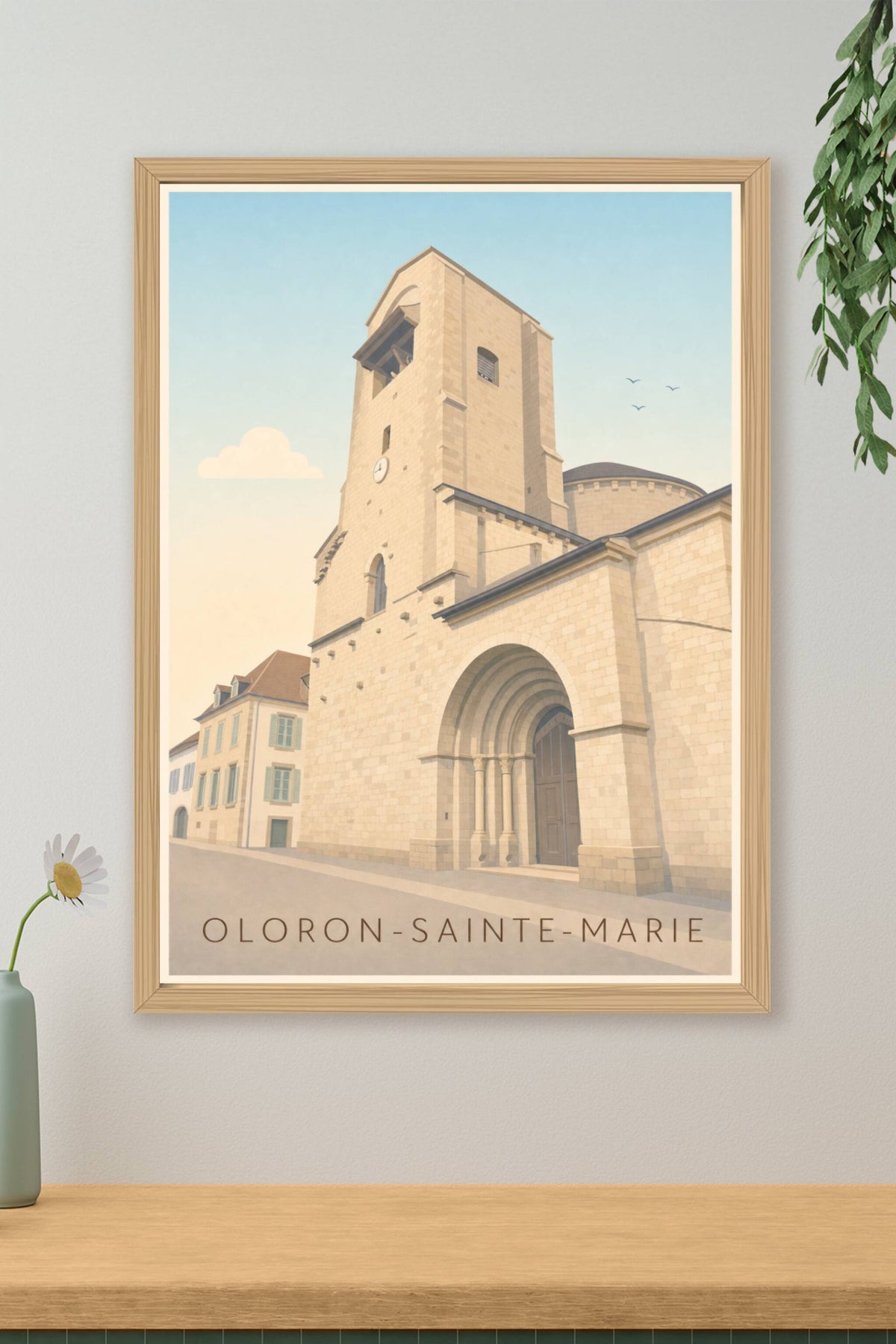 Affiche d'Oloron-Sainte-Marie, poster du quartier Sainte-Croix