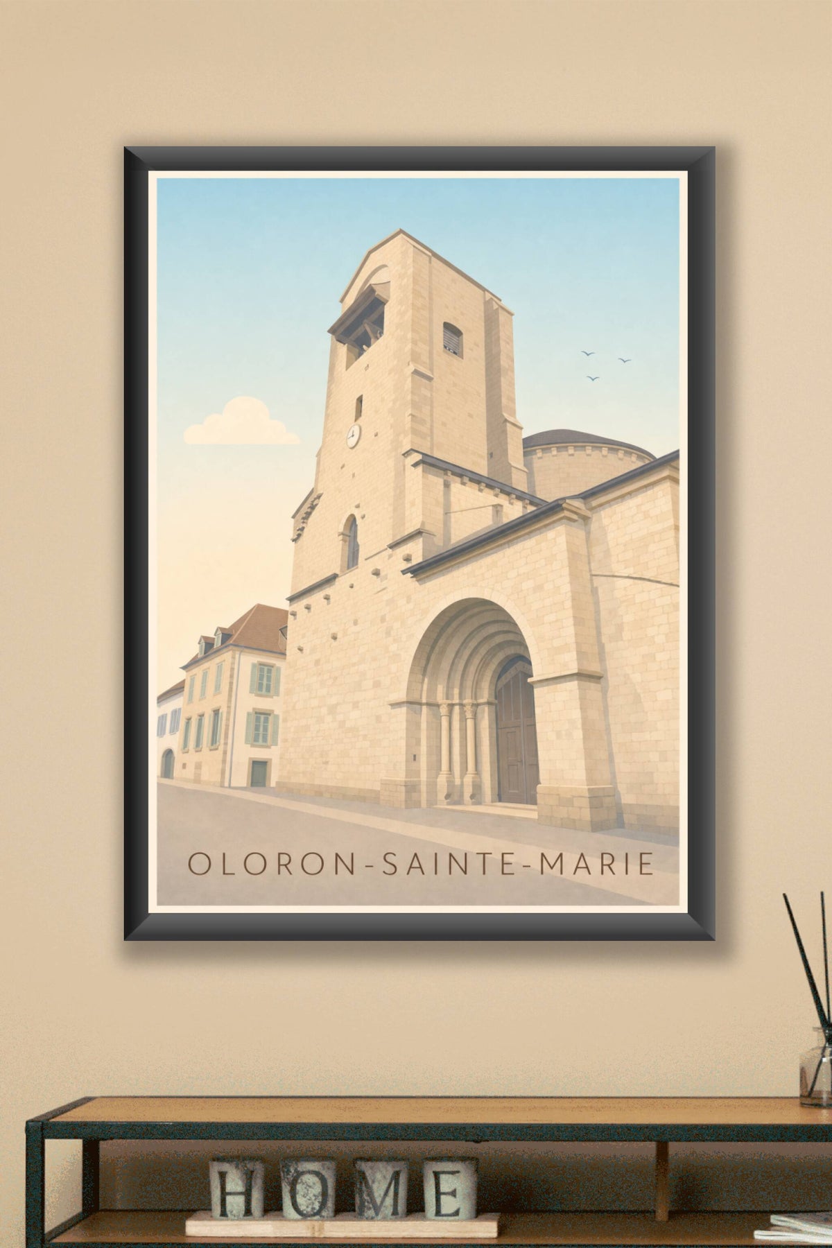 Affiche d'Oloron-Sainte-Marie, poster du quartier Sainte-Croix