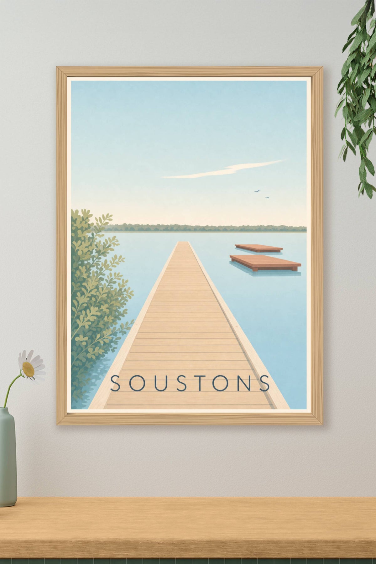 Affiche de Soustons, poster du lac de Soustons