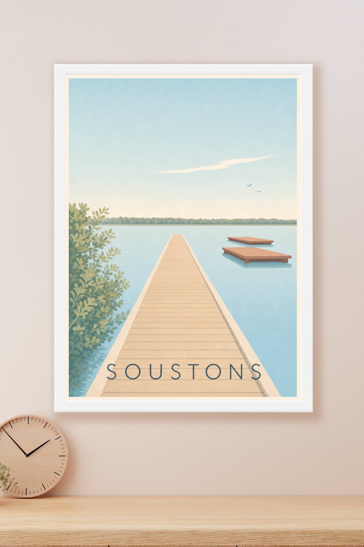 Affiche de Soustons, poster du lac de Soustons