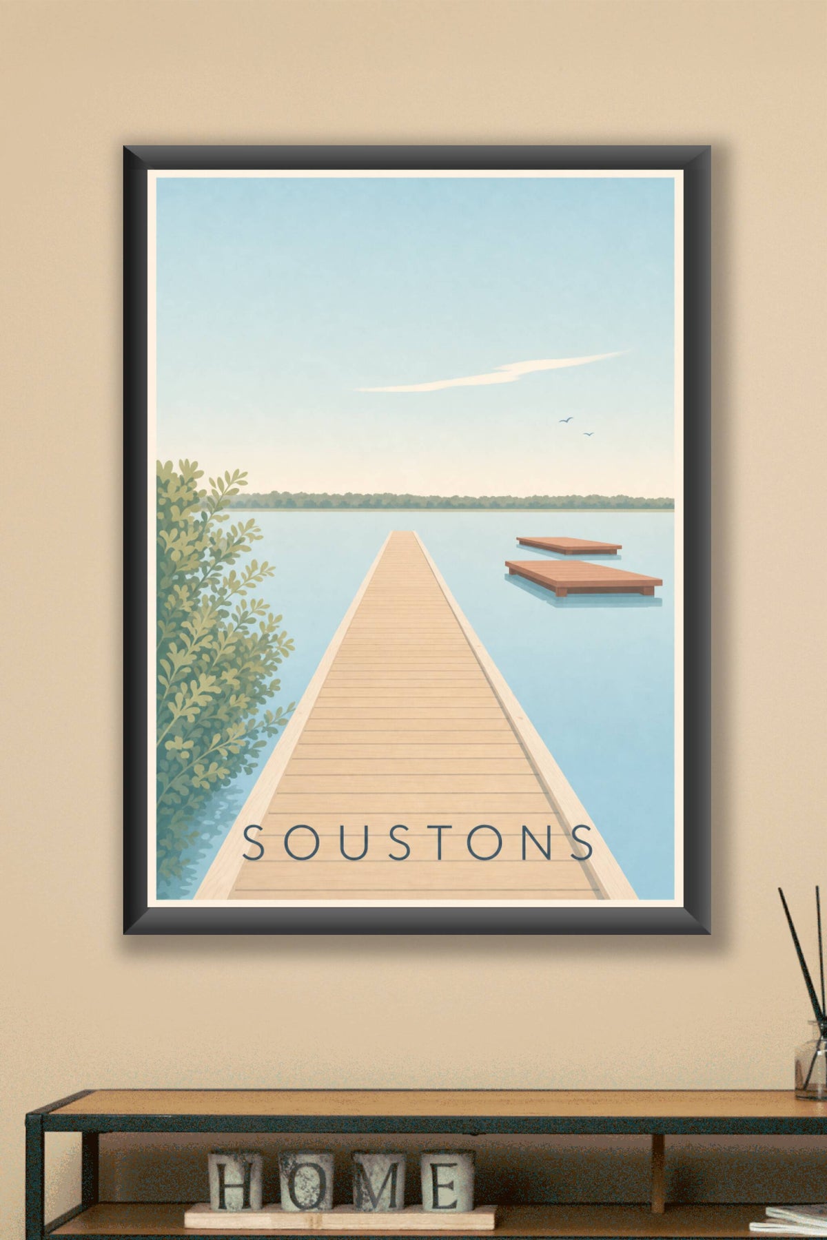 Affiche de Soustons, poster du lac de Soustons