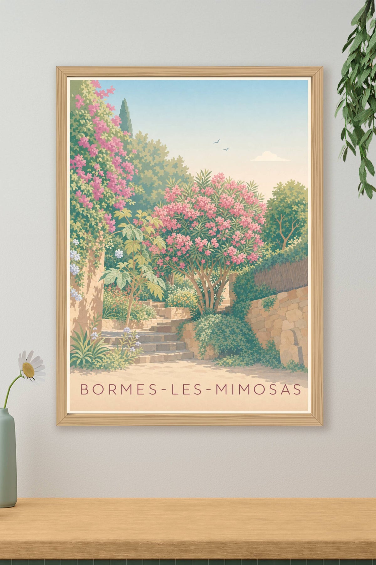 Affiche de Bormes-les-Mimosas, poster du vieux village de Bormes-les-Mimosas