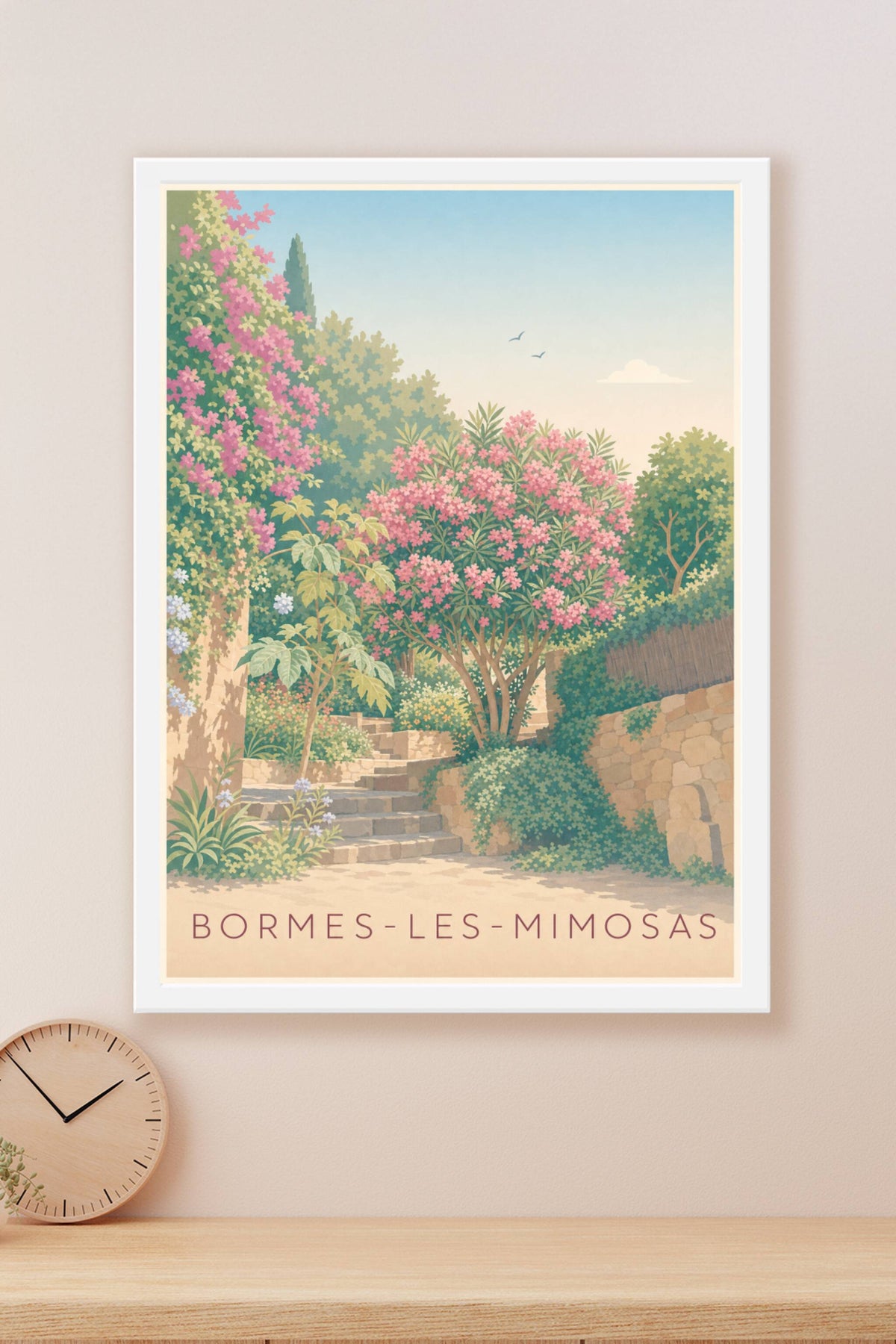 Affiche de Bormes-les-Mimosas, poster du vieux village de Bormes-les-Mimosas